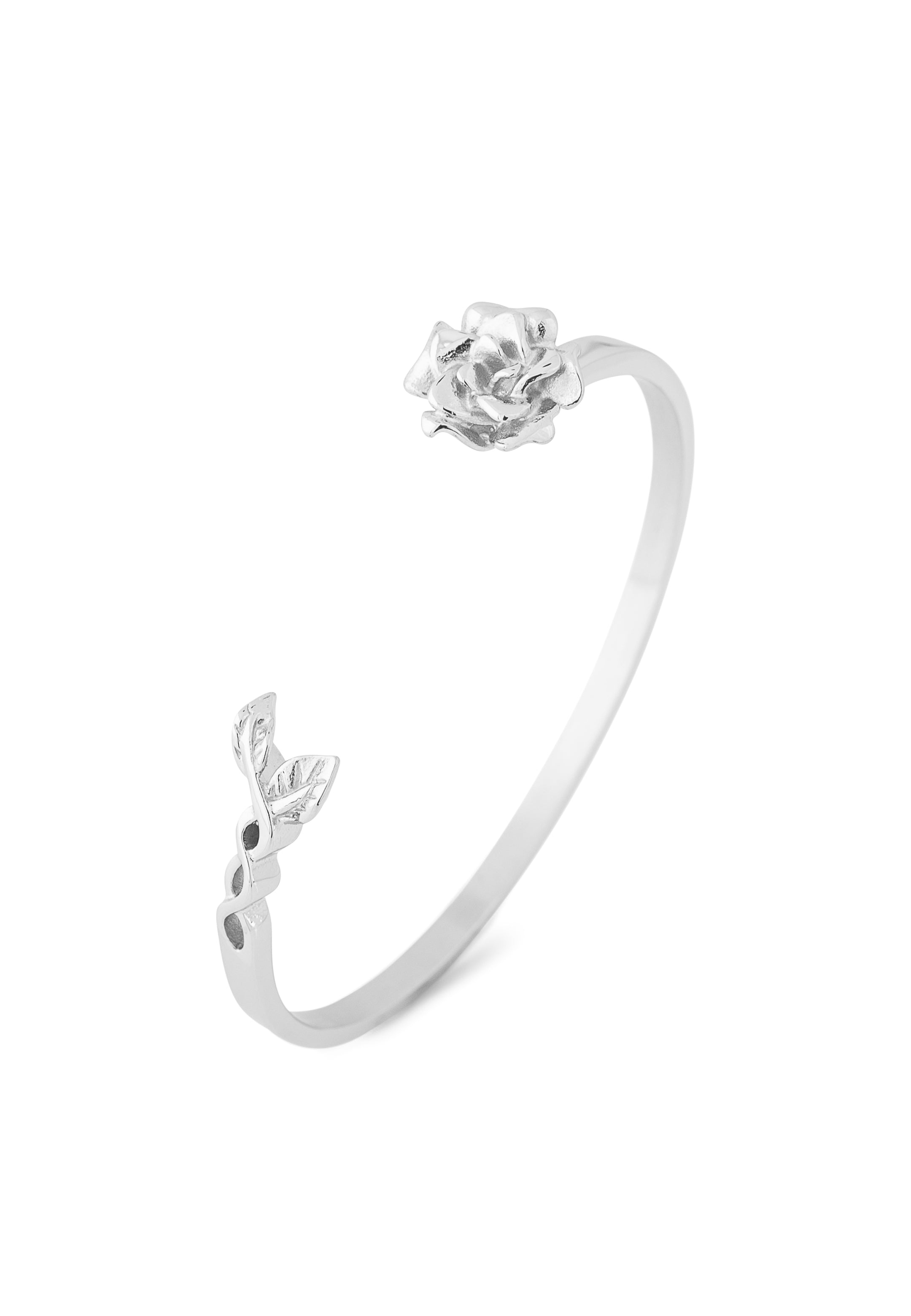 Akitsune-Rosa-Bangle-Bracelet-Silver-Floral-Slim-5
