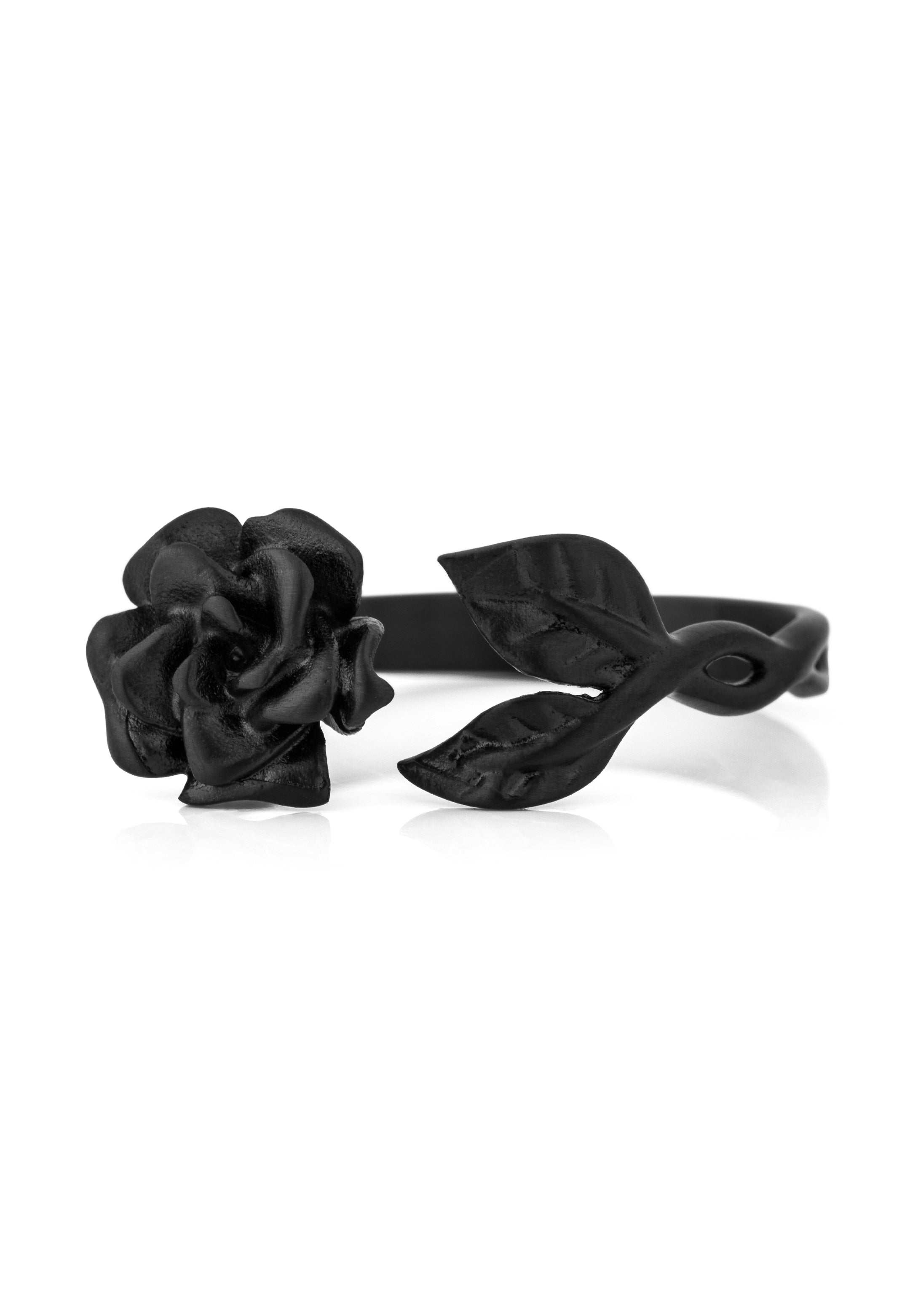 Akitsune-Rosa-Ring-Matte-Black-Stainless-Steel-1