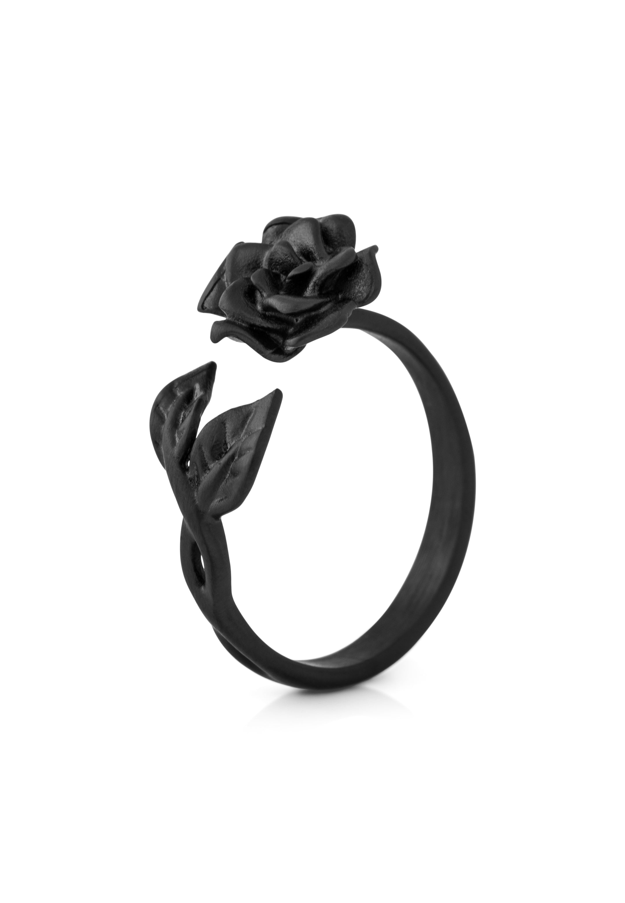 Akitsune-Rosa-Ring-Matte-Black-Stainless-Steel-2