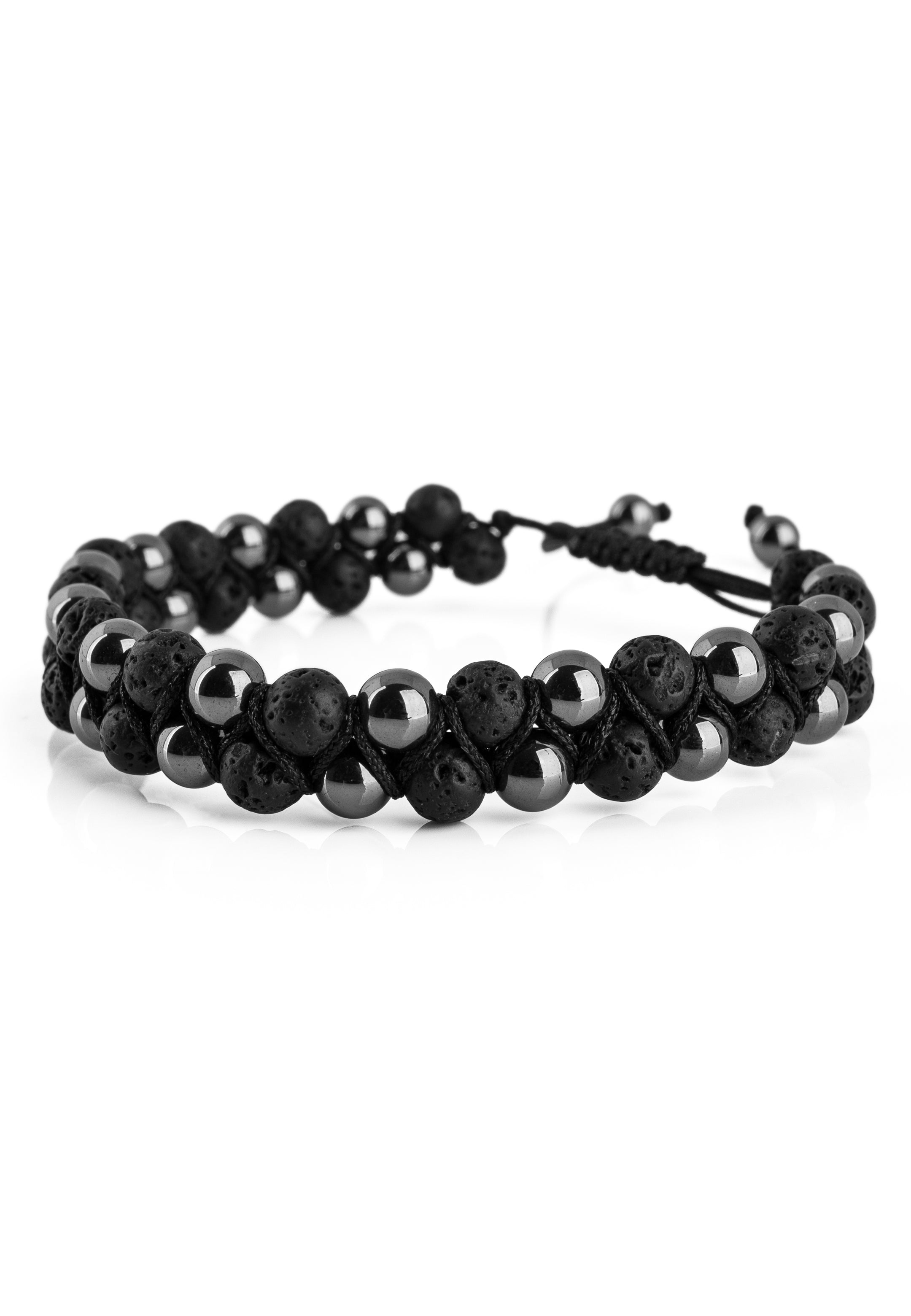 Akitsune-Sensei-Beaded-Bracelet-Hematite-Lava-stone-3