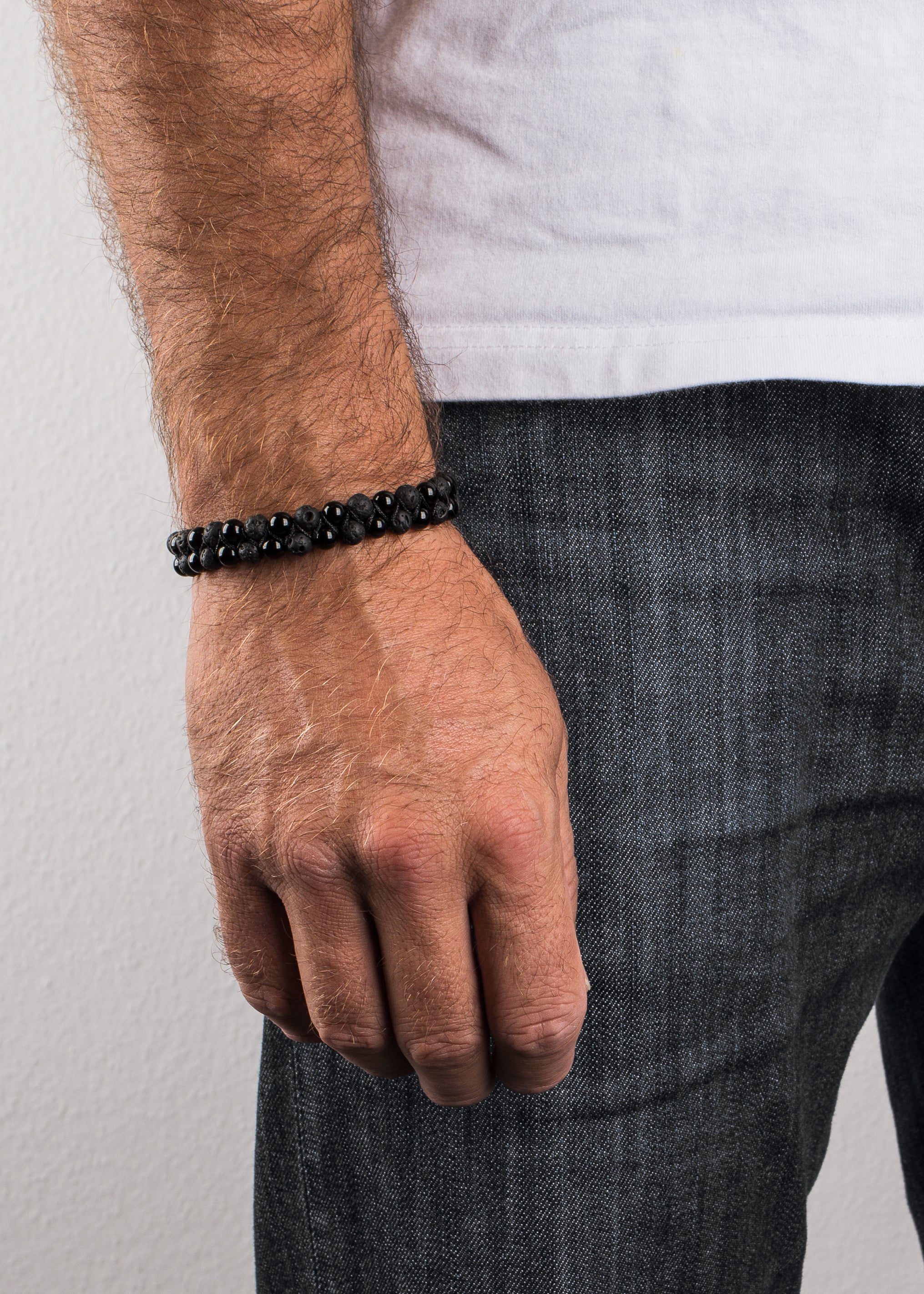 Akitsune-Sensei-Beaded-Bracelet-Onyx-Lava-stone-Model-2