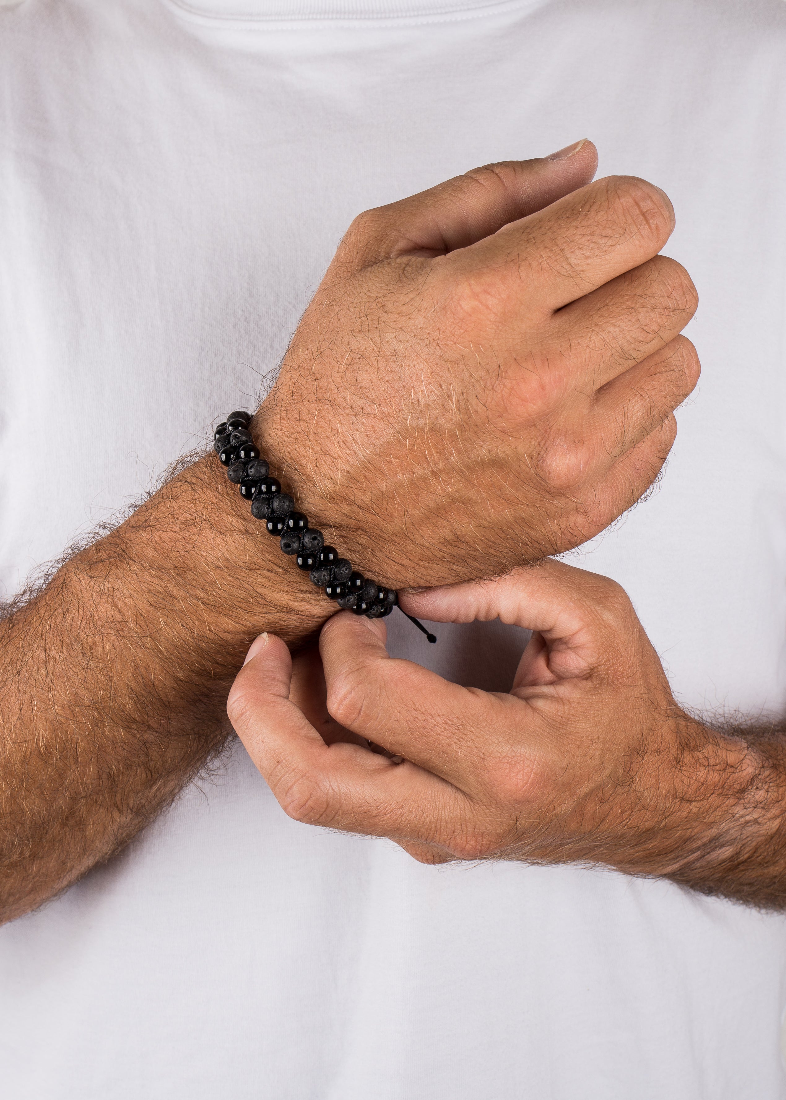 Akitsune-Sensei-Beaded-Bracelet-Onyx-Lava-stone-Model-4