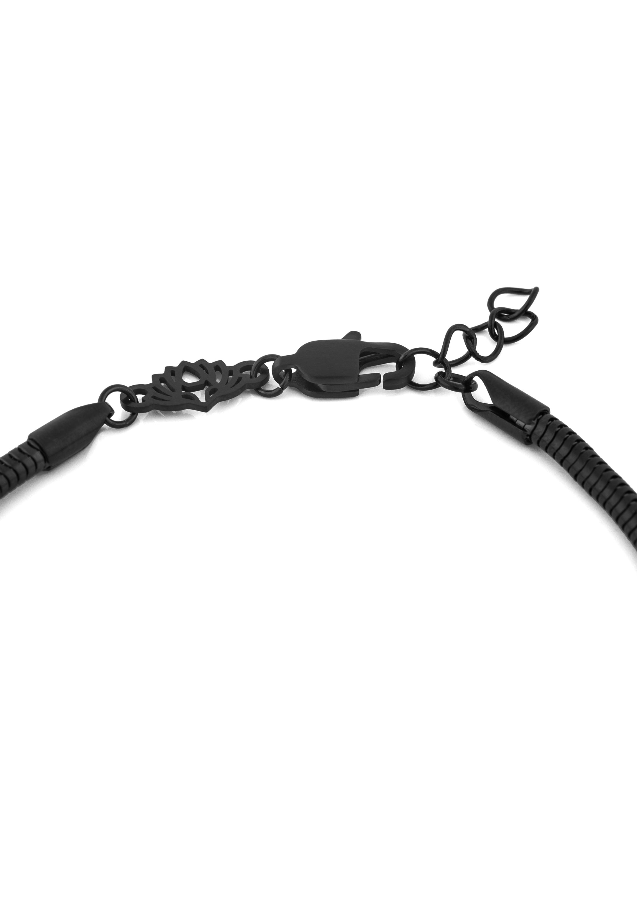 Akitsune-Serpent-Snake-Chain-Link-Bracelet-Matte-Black-3-mm-Full-2