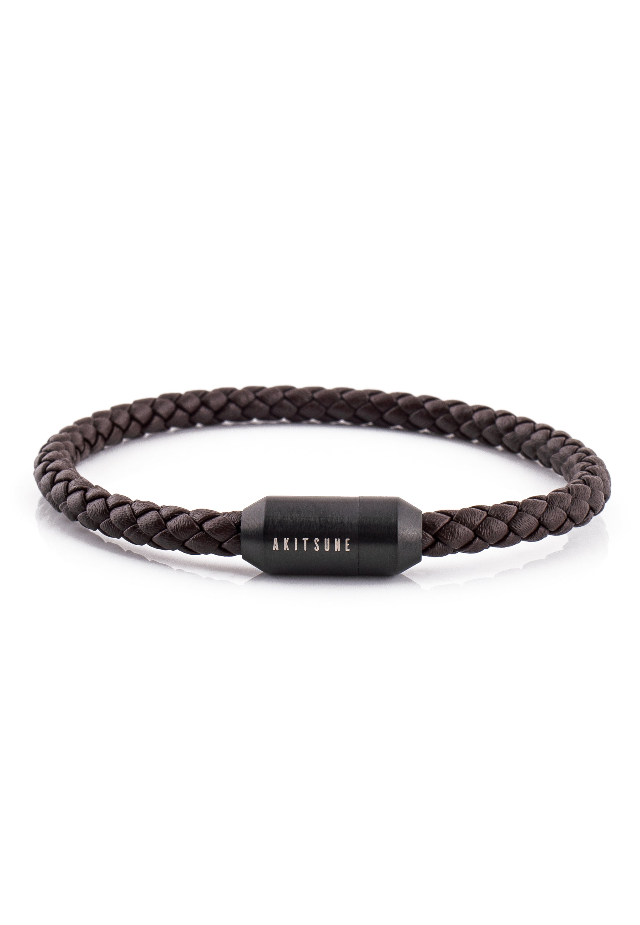 Akitsune-Silva-Leather-Bracelet-Black-Brown-Front