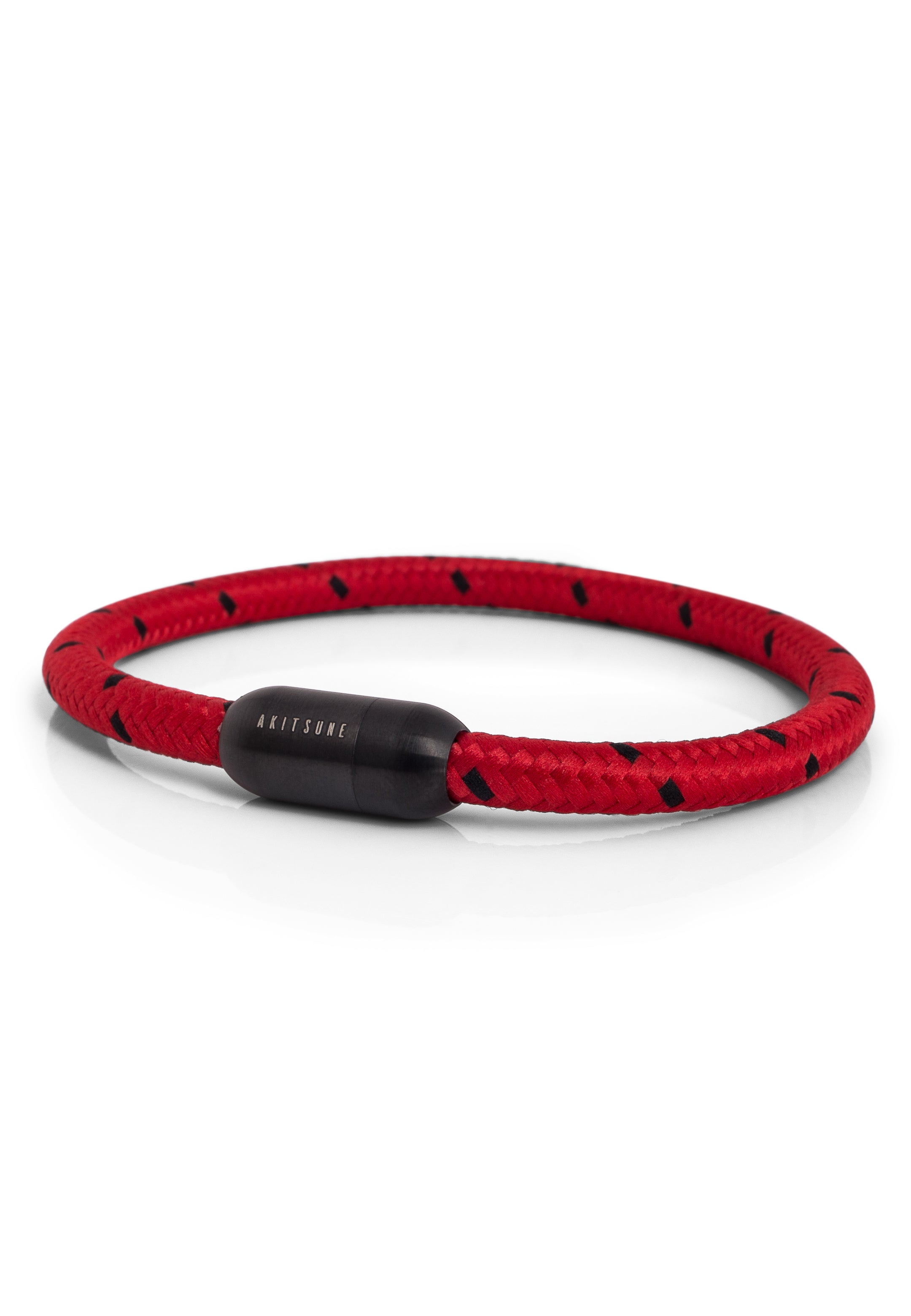 Akitsune-Silva-Nylon-Bracelet-Matte-Black-Red-Black