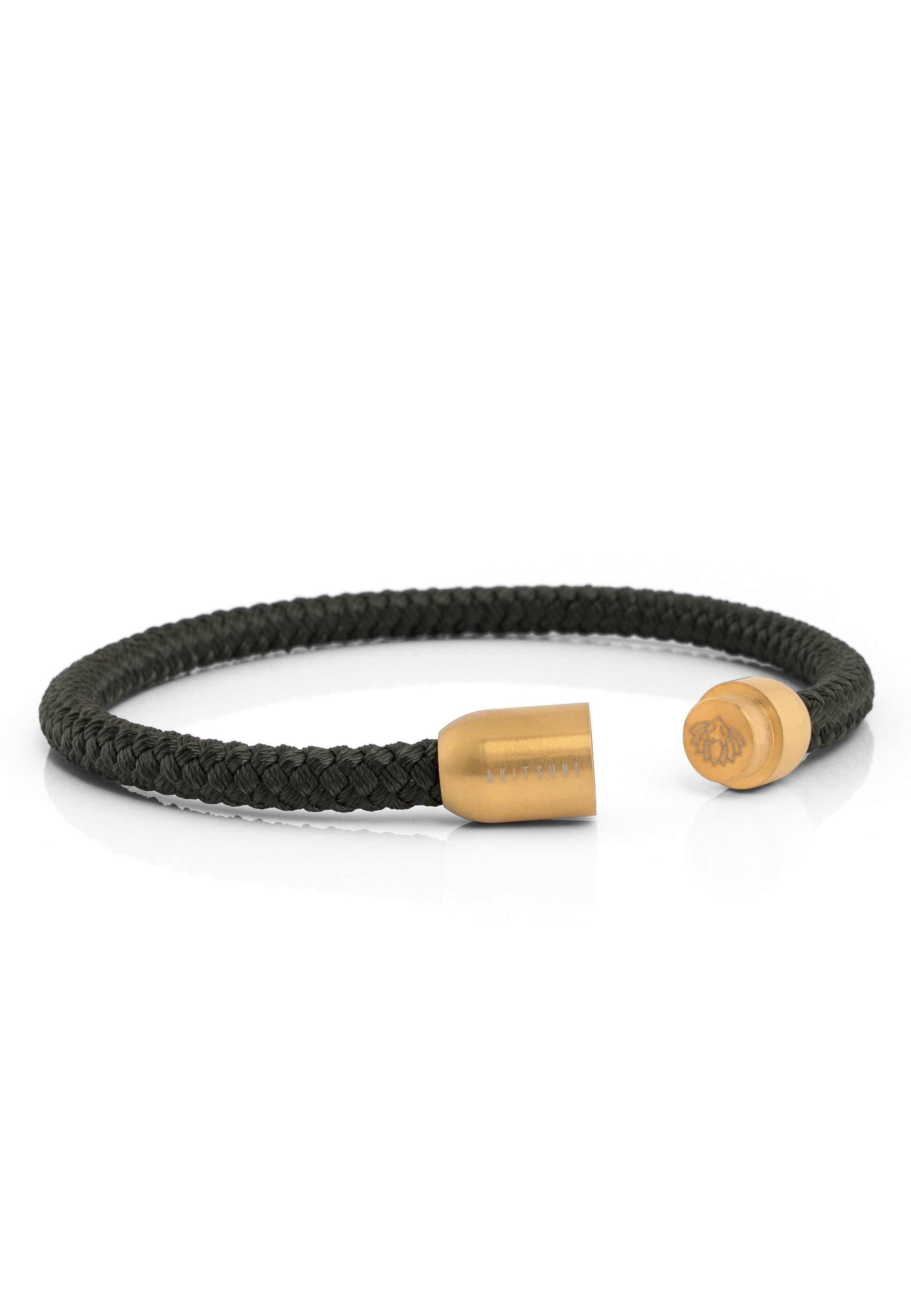 Akitsune-Silva-Nylon-Bracelet-Matte-Gold-Green-Magnet