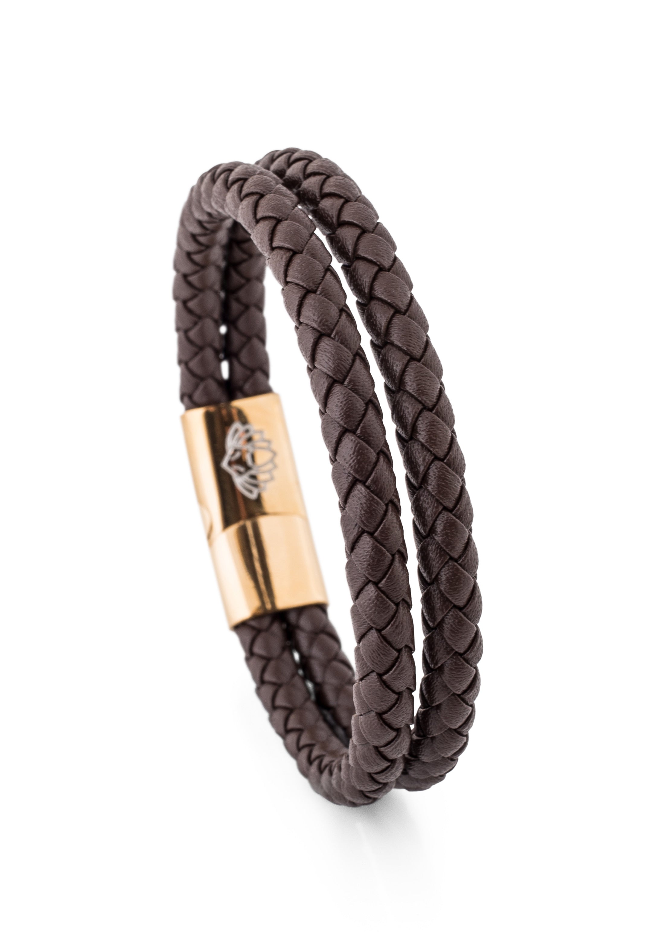 Akitsune-Simplicitas-Leather-Bracelet-Gold-Brown-Side