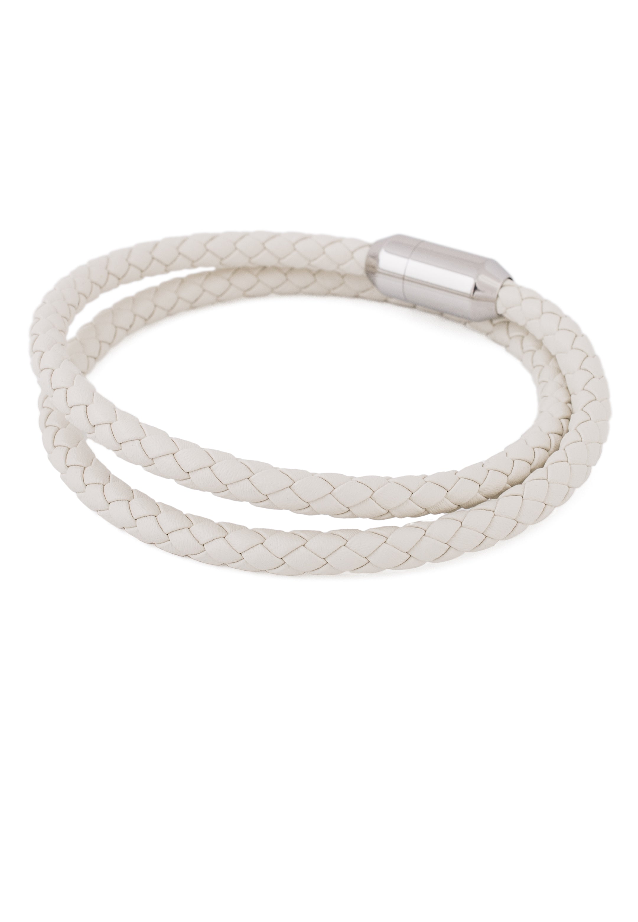 Akitsune-Suprema-Leather-Bracelet-Silver-White-9