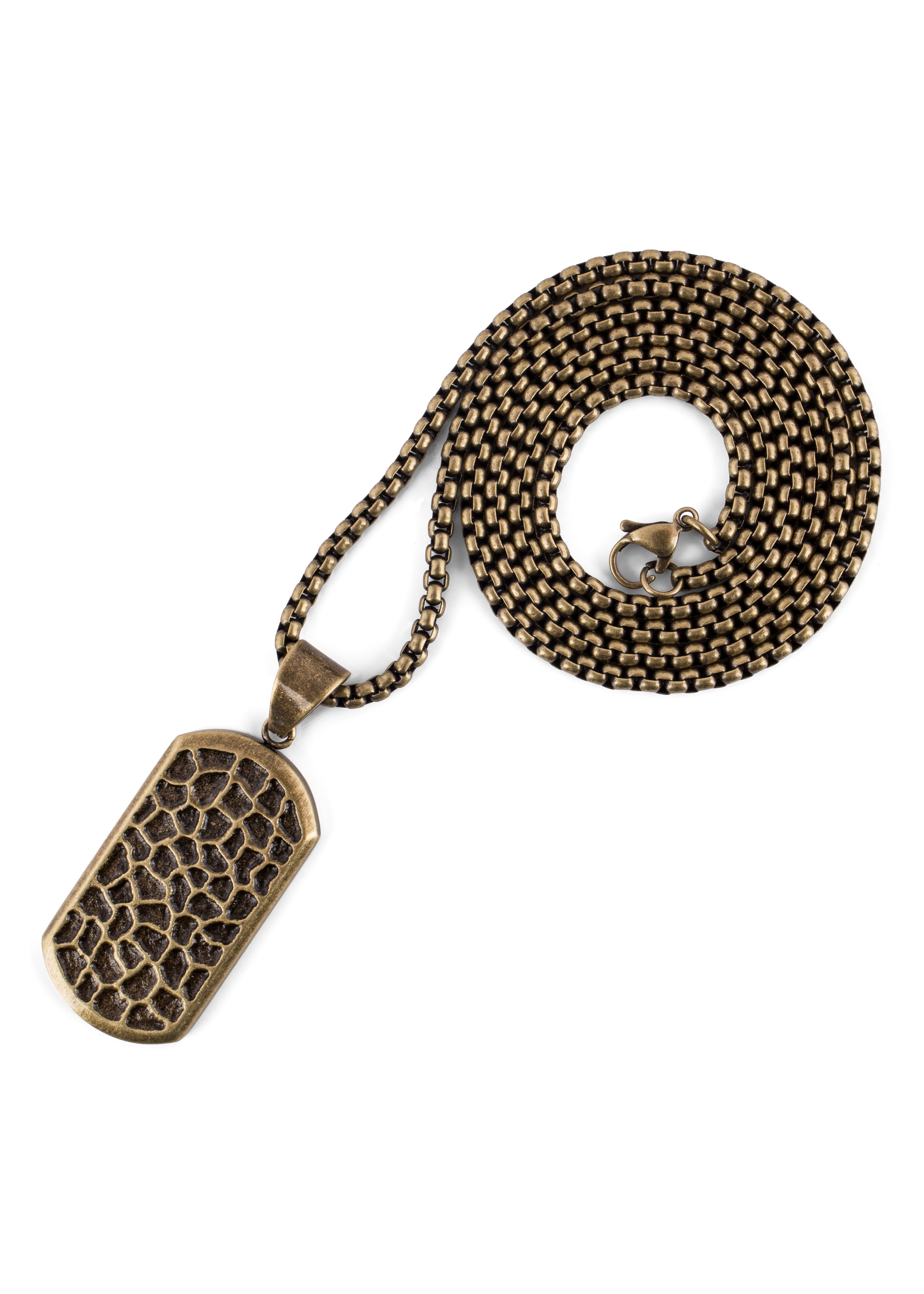 Akitsune-Terra-Pendant-Necklace-Brass-Chain-Earth-Hammered-Full-2