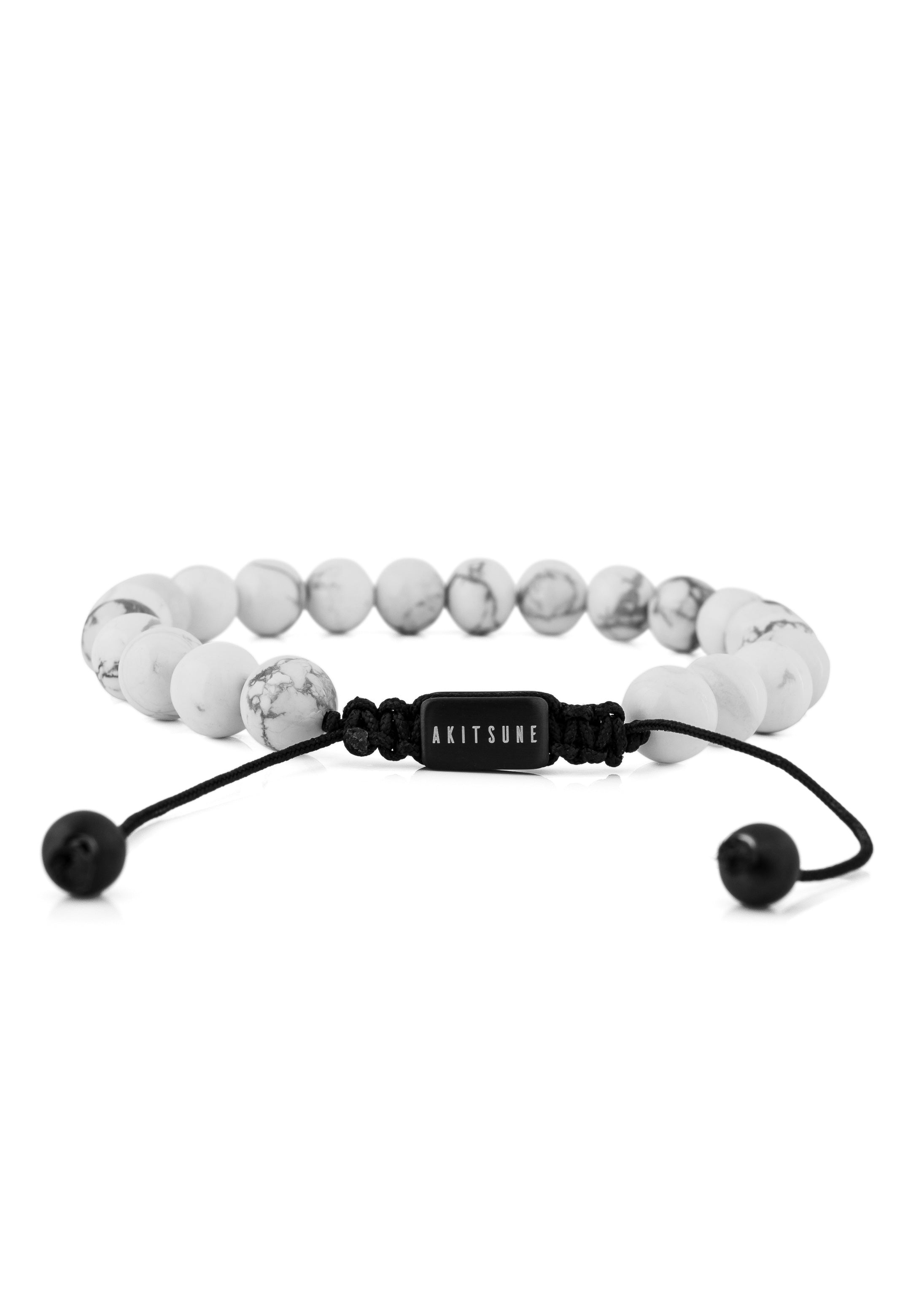 Akitsune-Venatio-Beaded-Bracelet-Black-Howlite-White-2