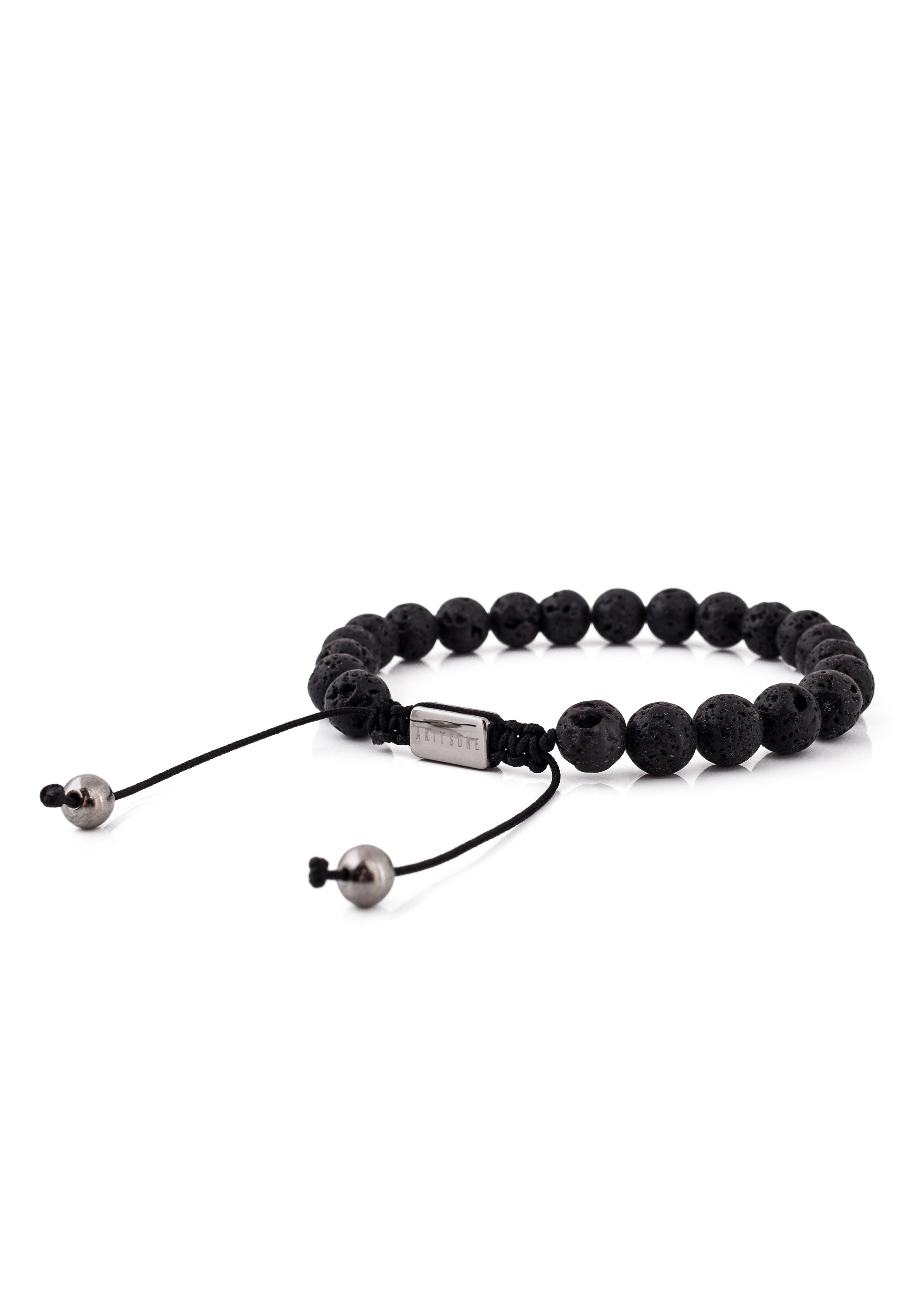 Akitsune-Venatio-Beaded-Bracelet-Silver-Lava-Stone-Black-3