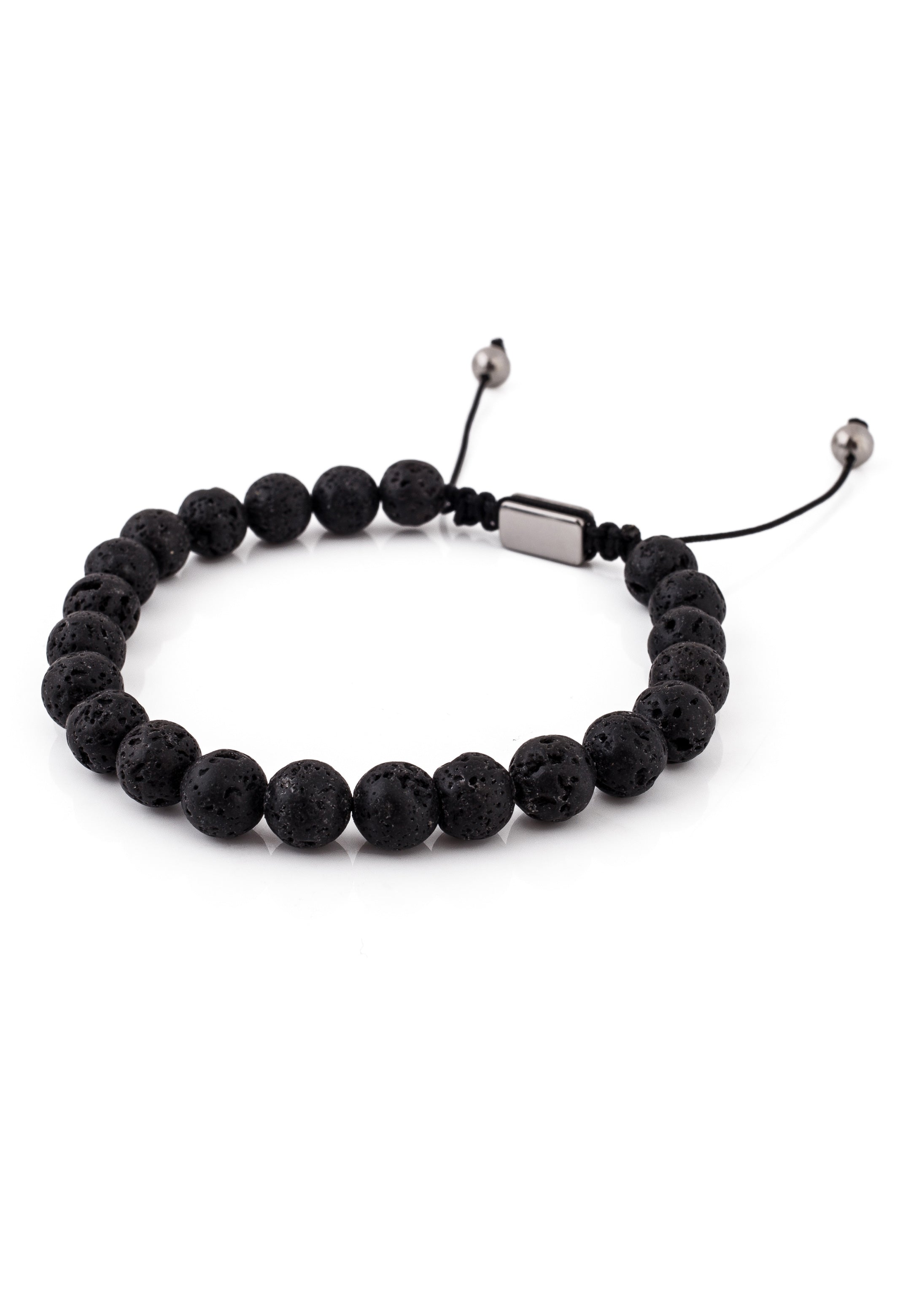 Akitsune-Venatio-Beaded-Bracelet-Silver-Lava-Stone-Black-4