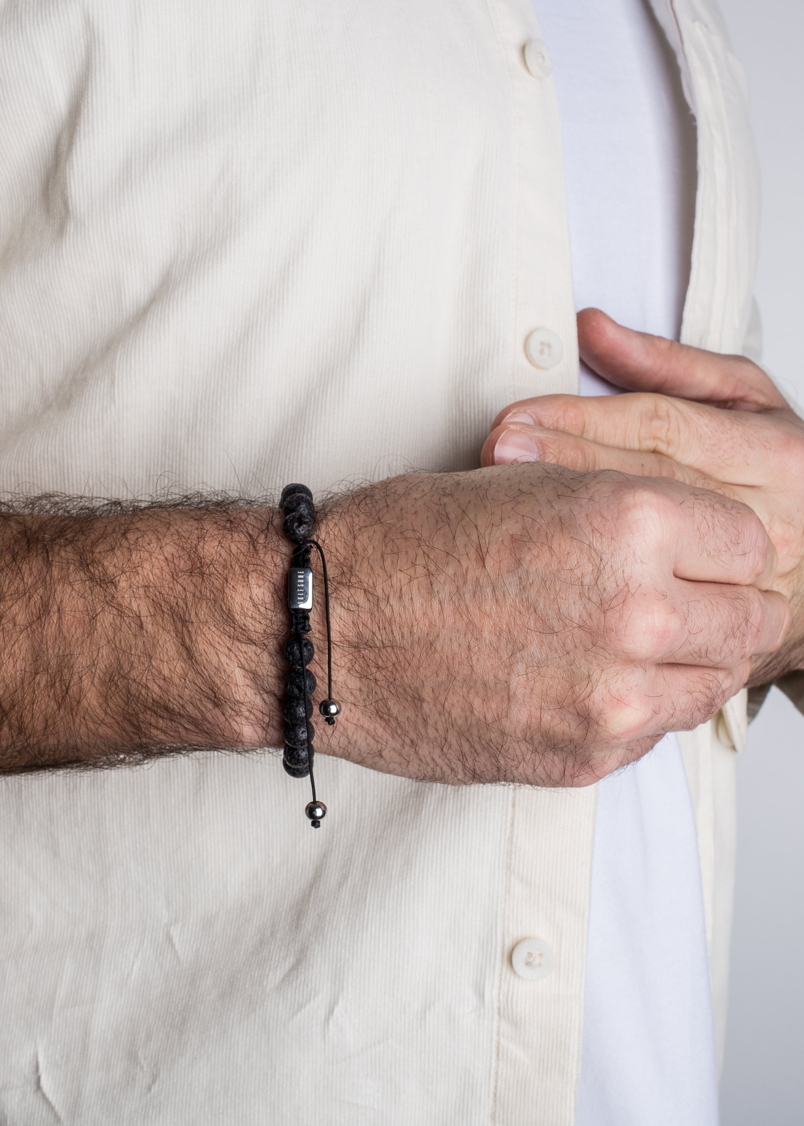 Akitsune-Venatio-Beaded-Bracelet-Silver-Lava-Stone-Black-6