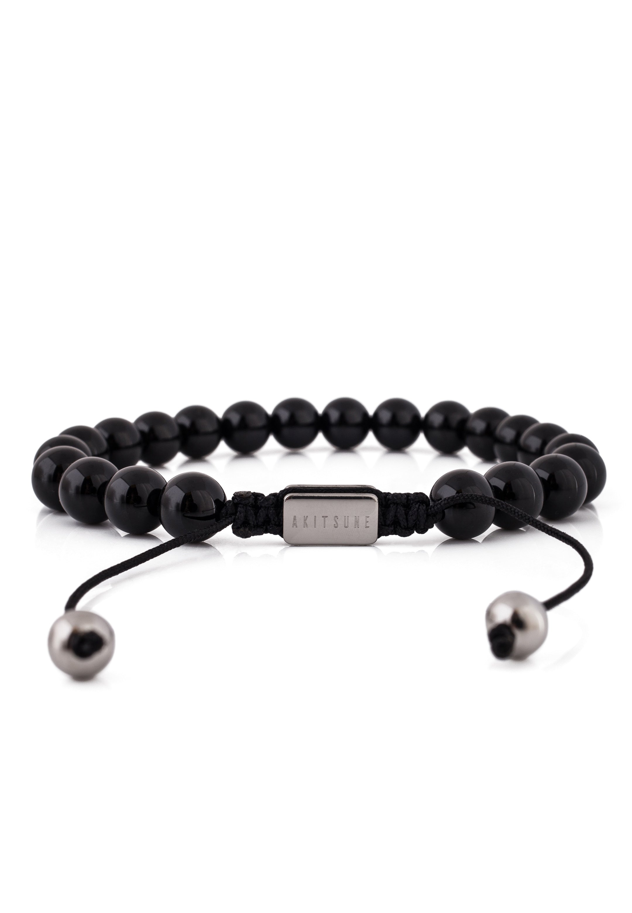 Akitsune-Venatio-Beaded-Bracelet-Silver-Marble-Black-2