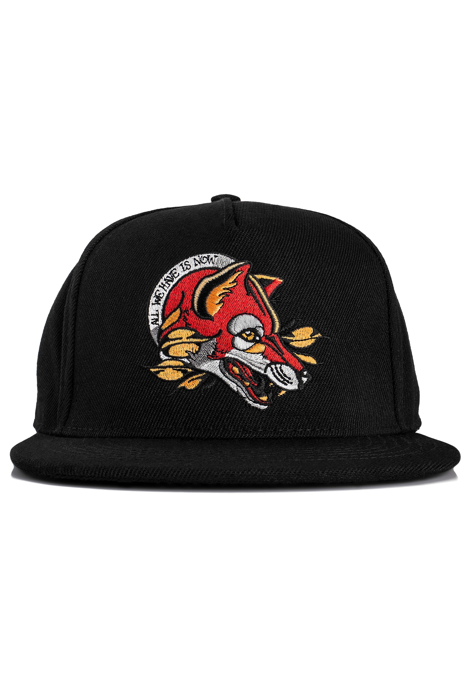 All-We-Have-Snapback-Cap-Black-Fox-Tattoo-Neo-Traditional-Front