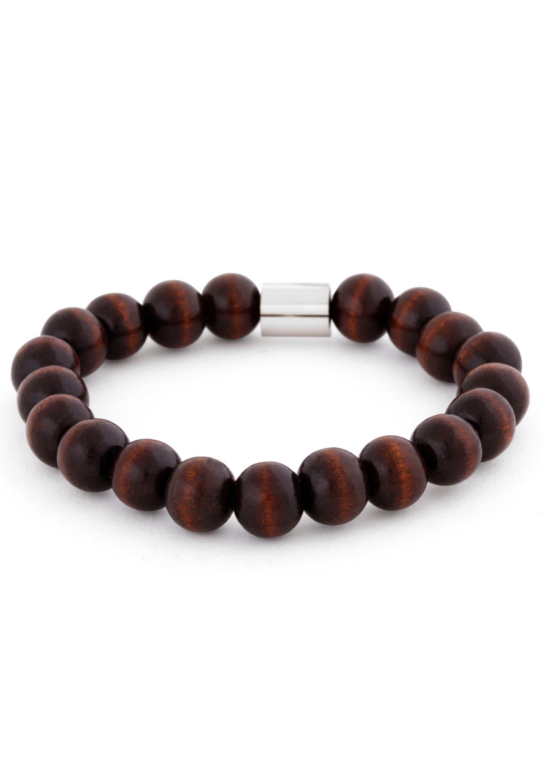 Artem-Wood-Bracelet-Silver-Brown-Back
