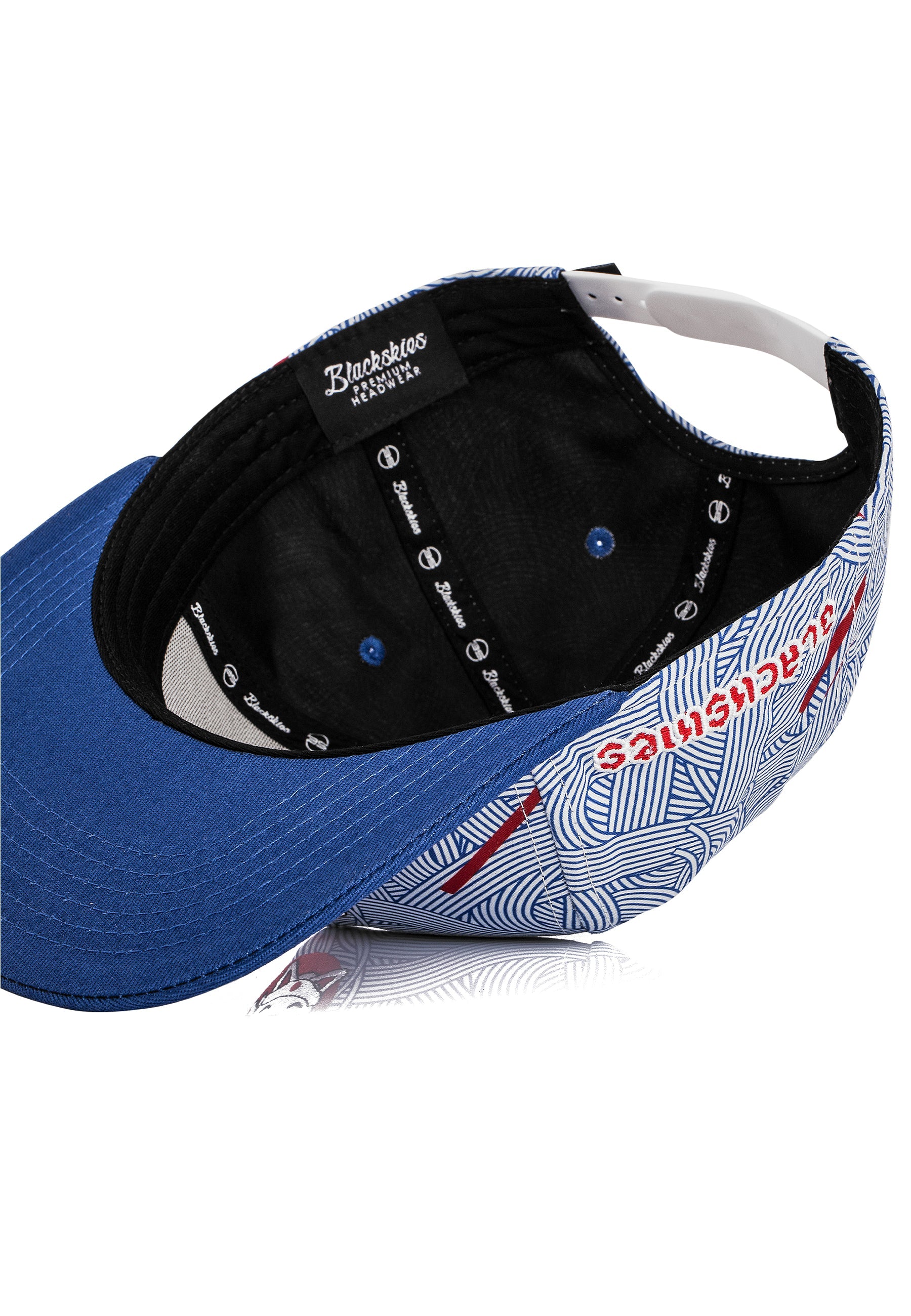 BS-CAP-068-Blackskies-Ramen-Snapback-Cap-Japan-Noodles-Cat-Blue-Brim-Flat