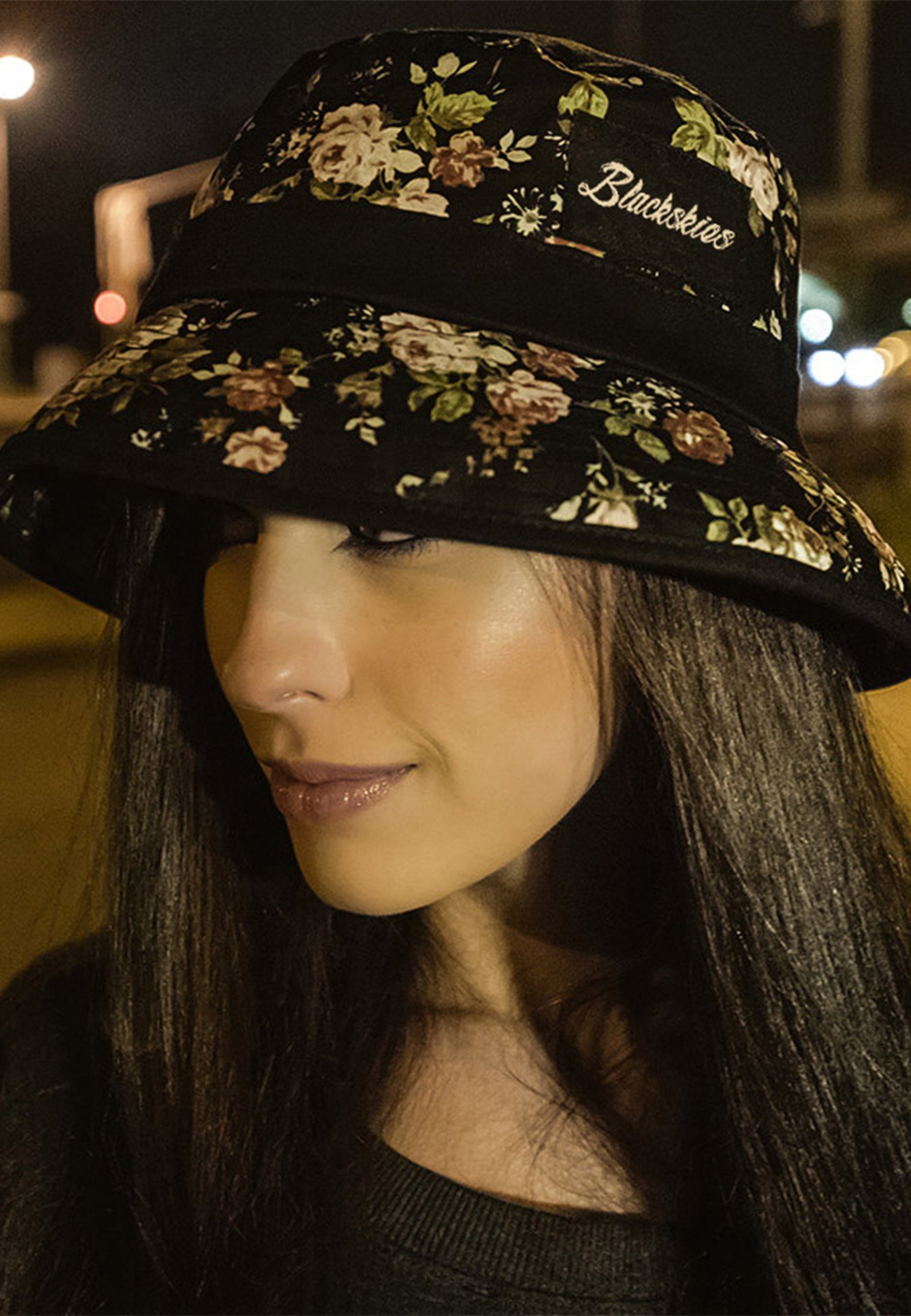 Blackskies Black Beauty Bucket Hat Fisher Floral Rose Top Girl