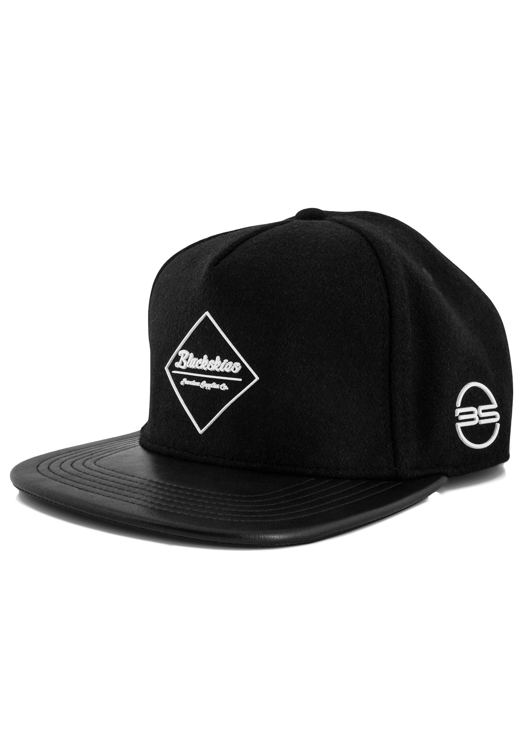 Blackskies-Amun-Snapback-Cap-Black-Leather-Gum