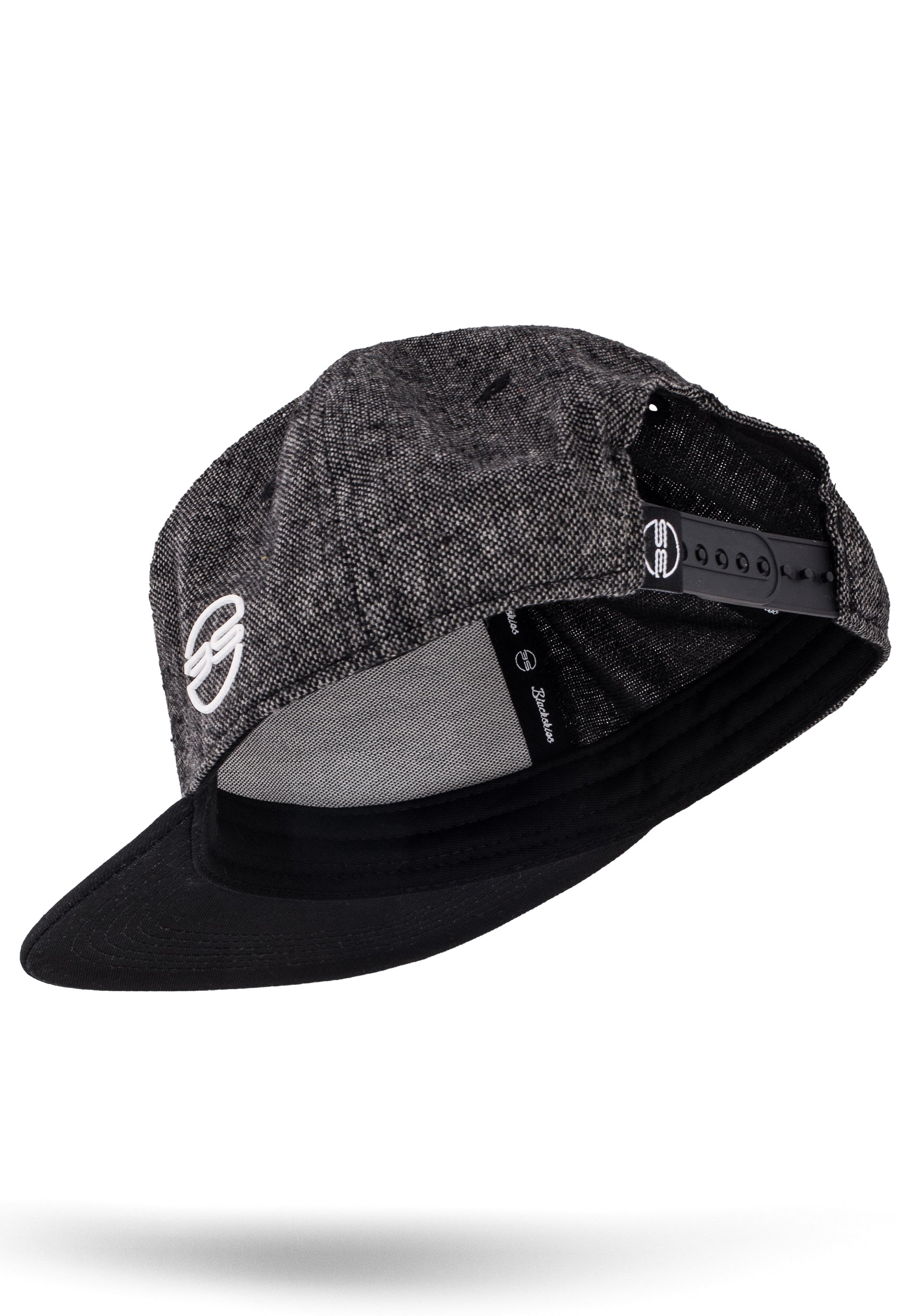 Blackskies-Anubis-Snapback-Cap-Schwarz-Tweed-Baseball-Hat-Back-Fly-2
