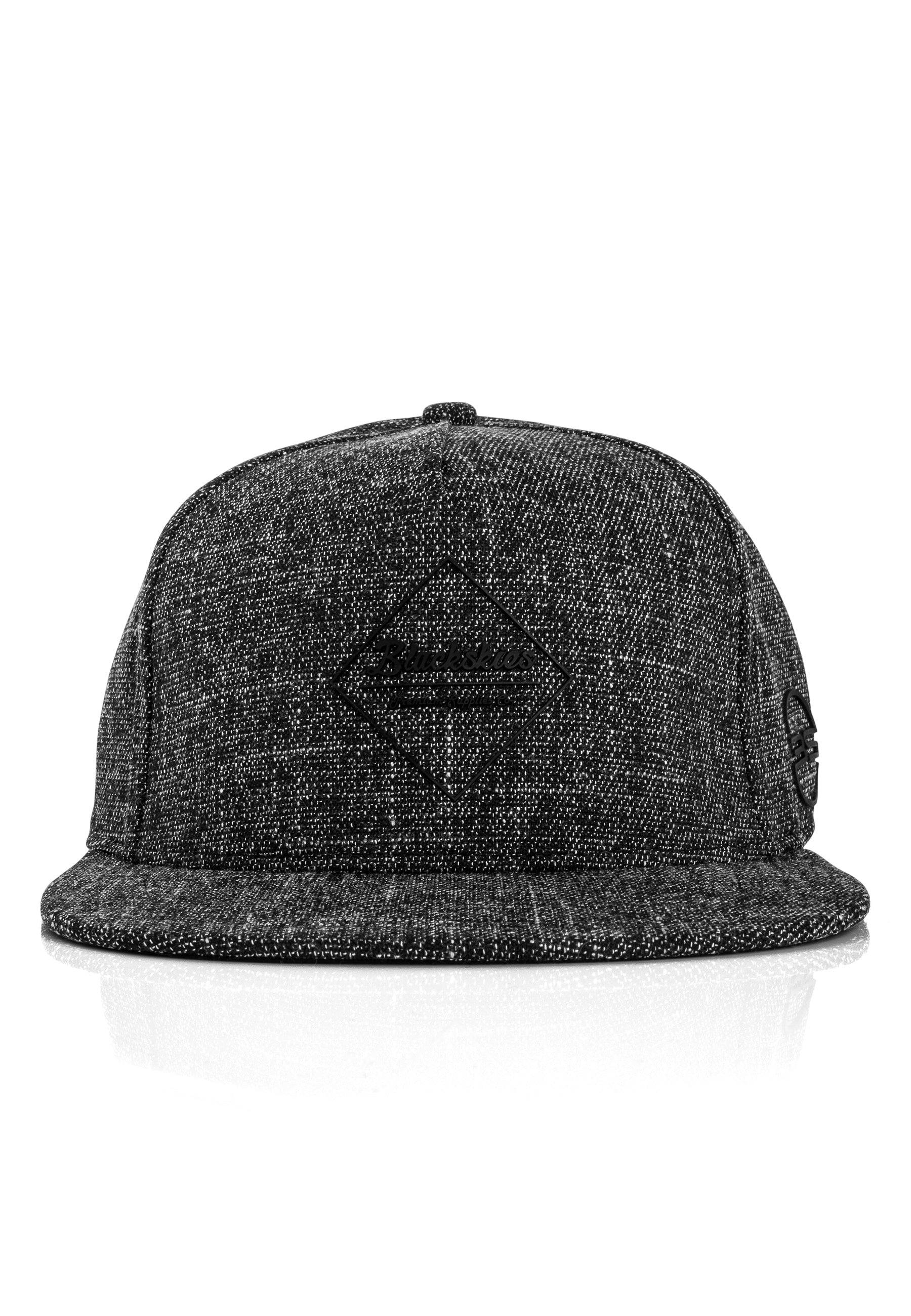 Blackskies-Apollon-Snapback-Cap-Baseball-Hat-Black-Front-Specs