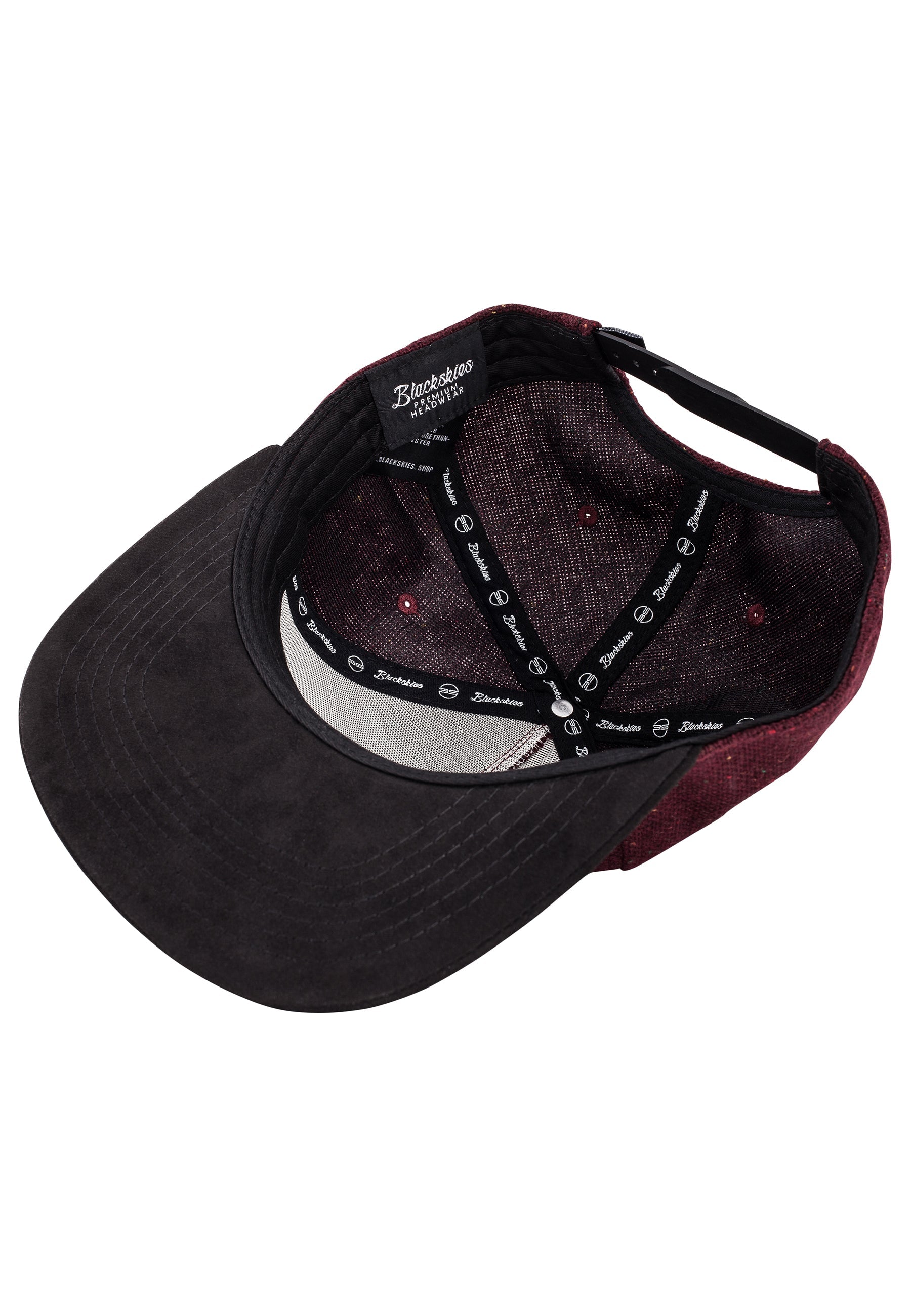 Blackskies-Ares-Snapback-Cap-Maroon-Black-Bottom-Suede-Brim