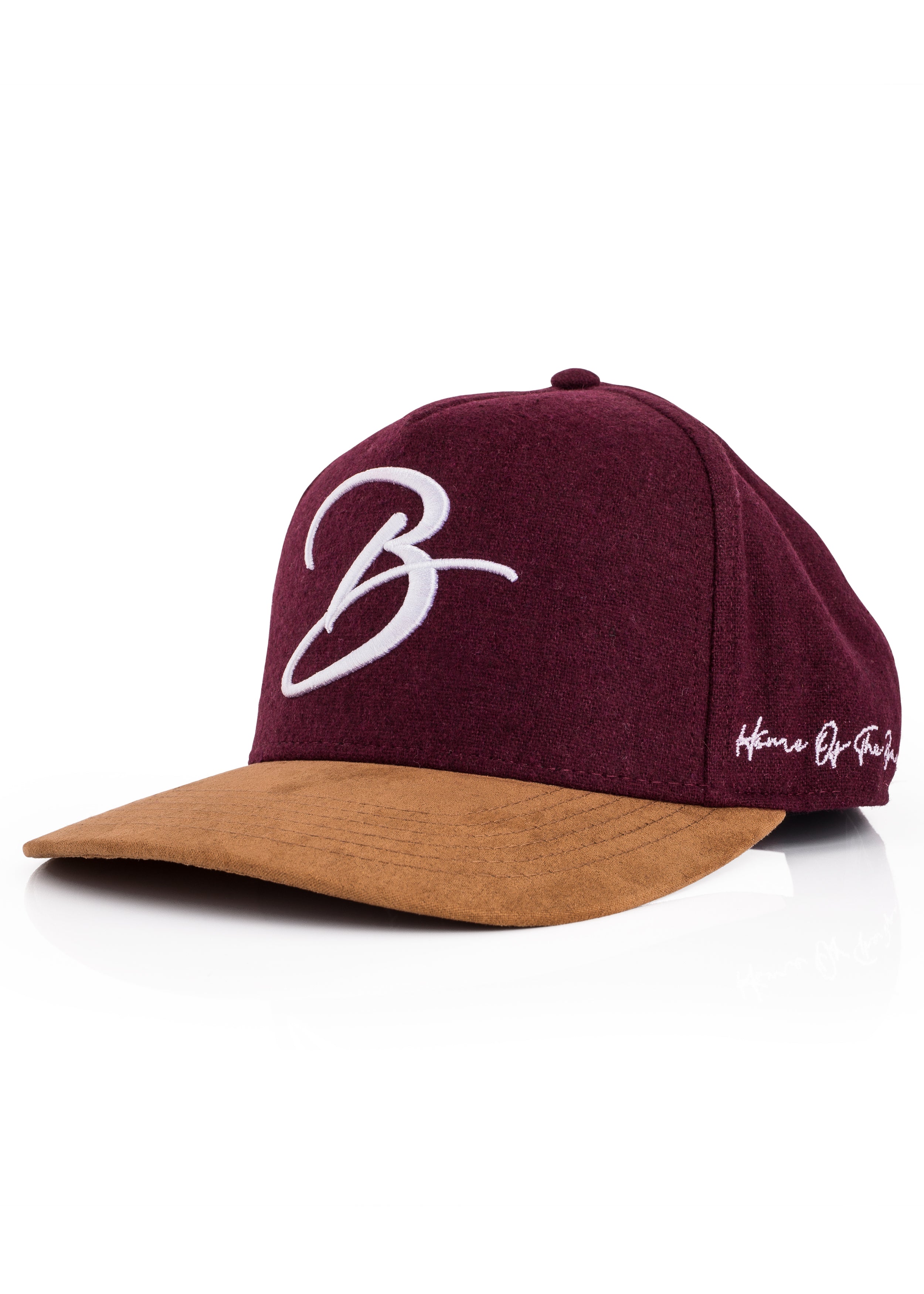Blackskies-B-Script-Flannel-Snapback-Cap-Maroon-Premium-Hat-2