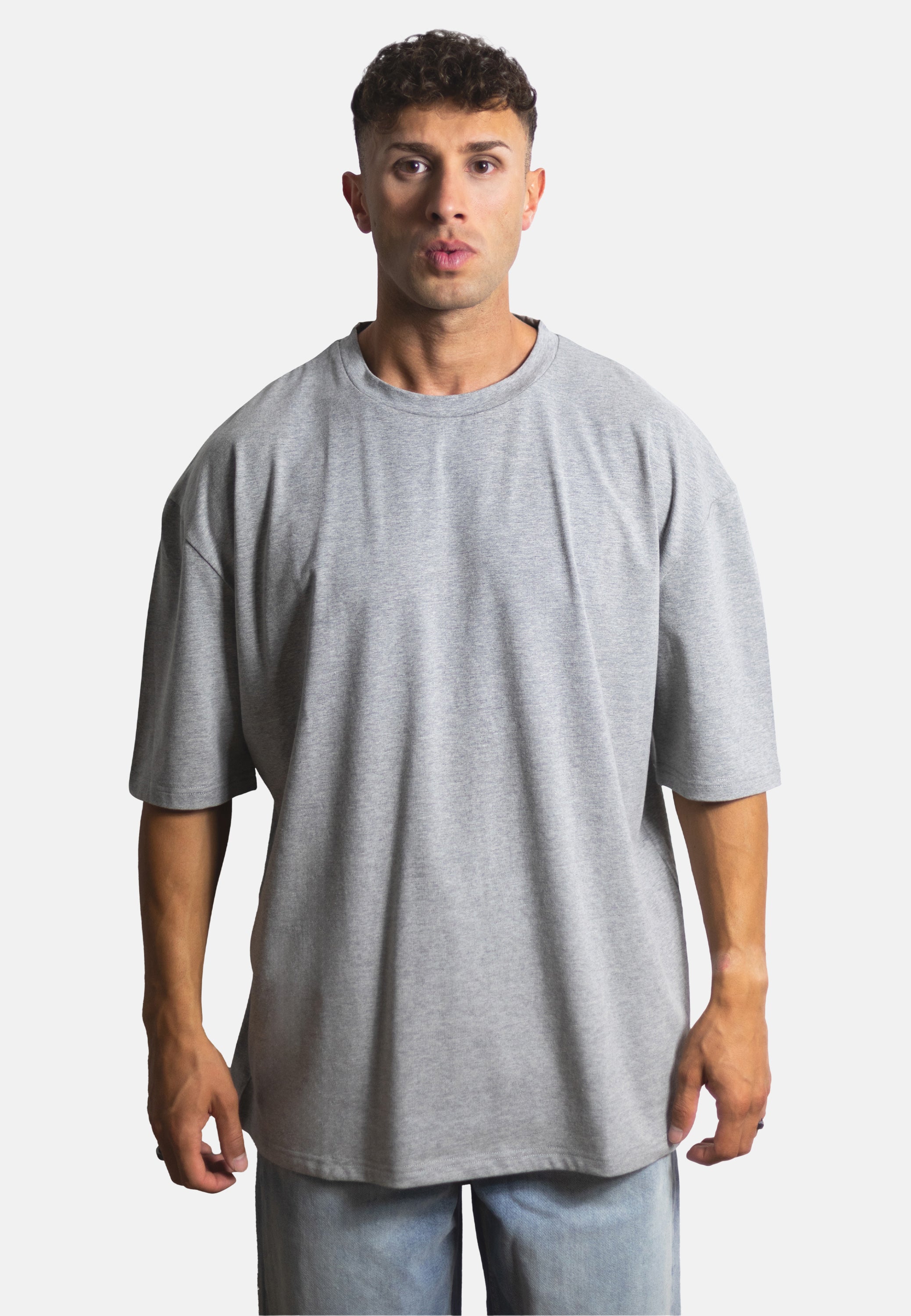 Blackskies-Basic-Oversized-T-Shirt-Gray-Men-Model