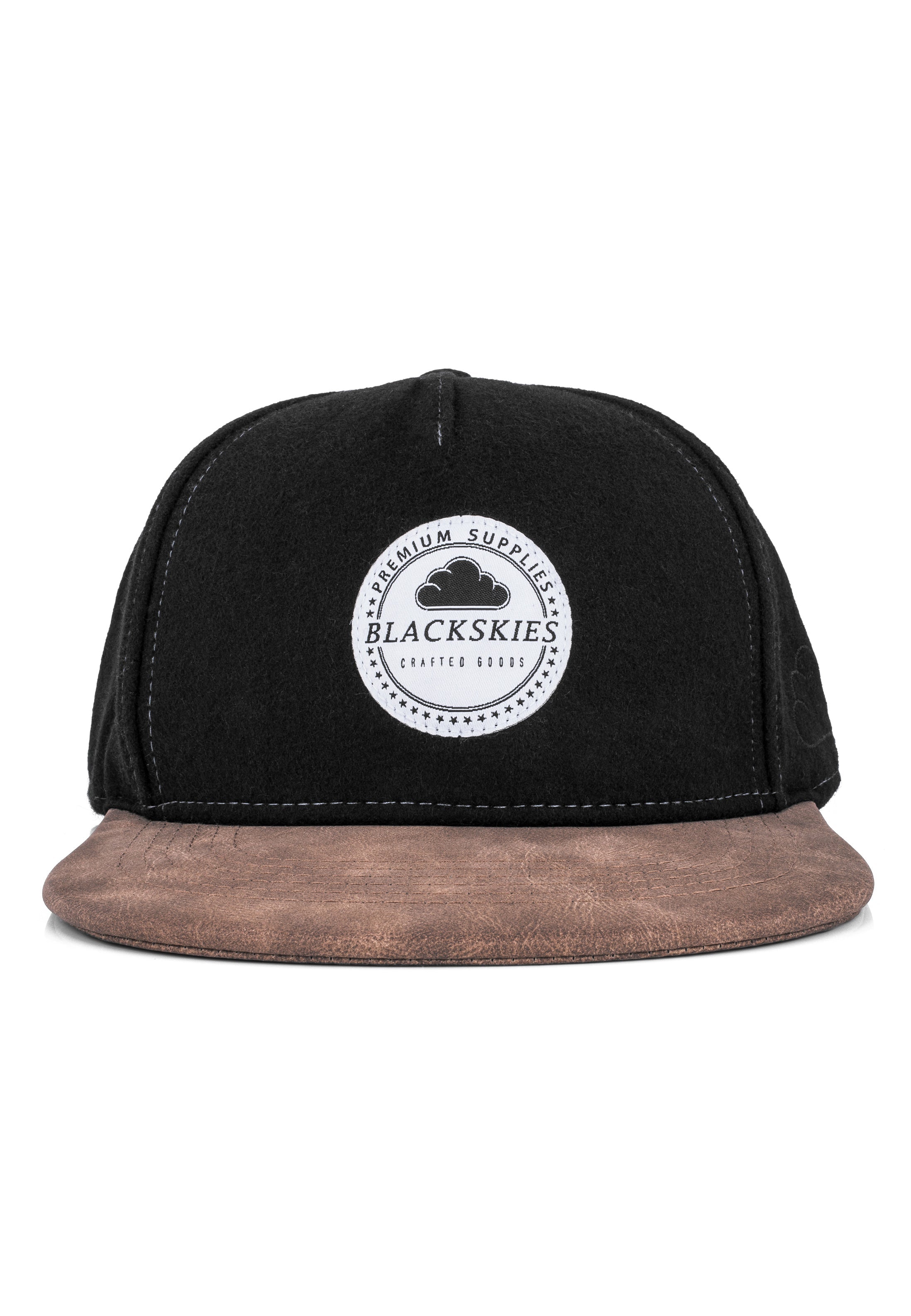 Blackskies-Behemoth-Snapback-Cap-Baseball-Hat-Black-Nubuck-Back-Snap-Detail