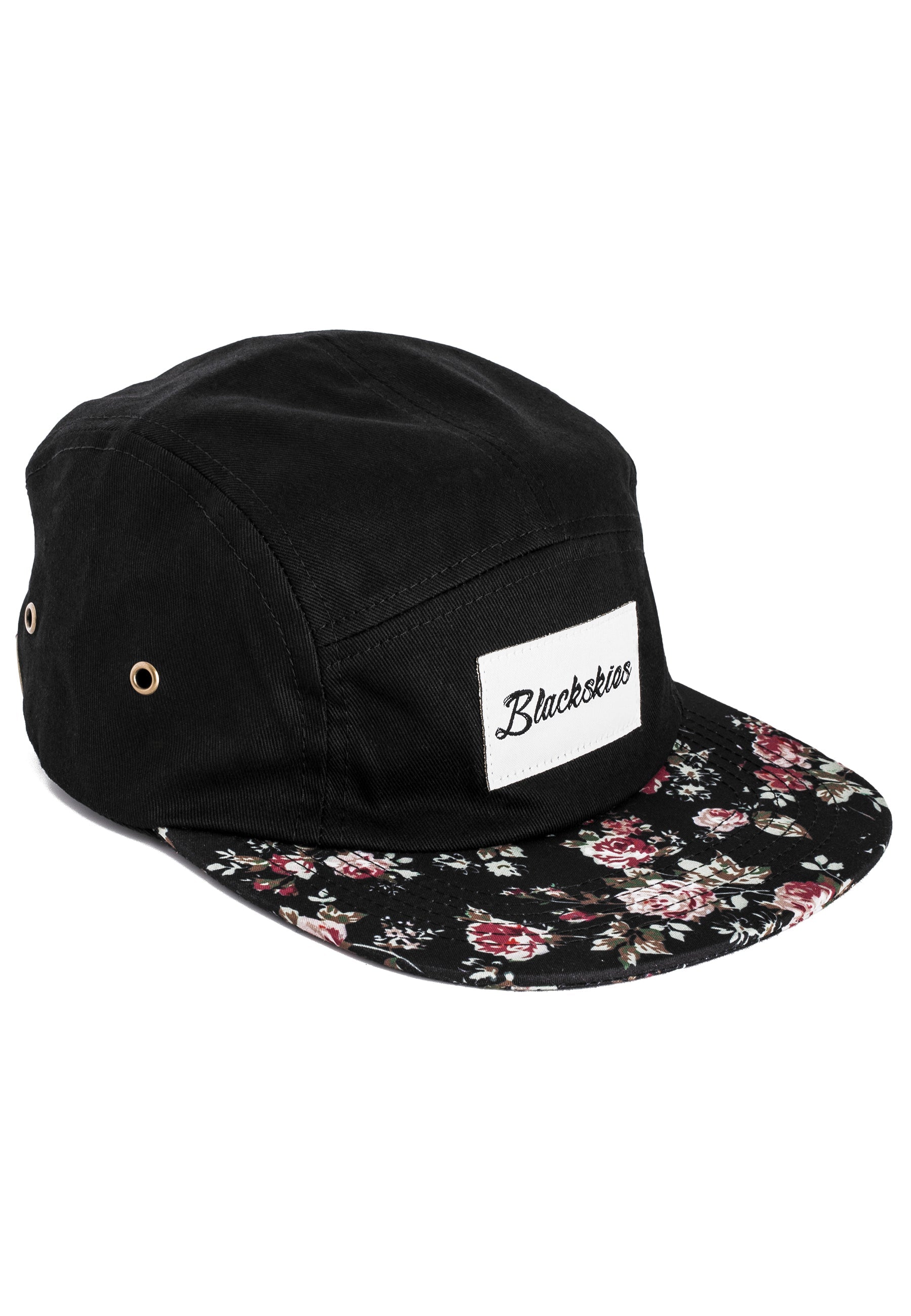 Blackskies-Black-Beauty-5-Panel-Cap-Baseball-Hat-Floral-Rose
