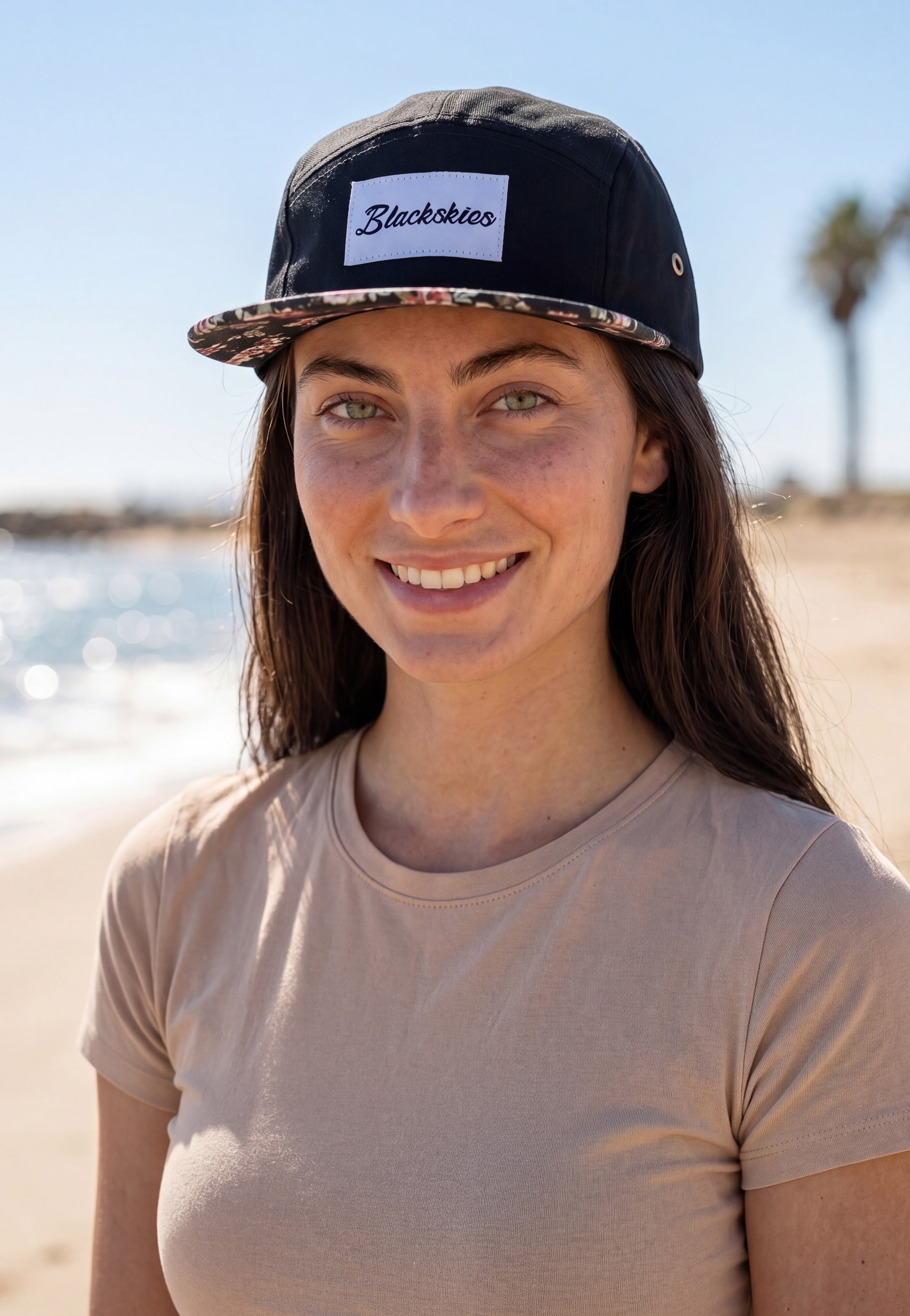 Floral 5-Panel Cap Black Beauty - Black-Floral