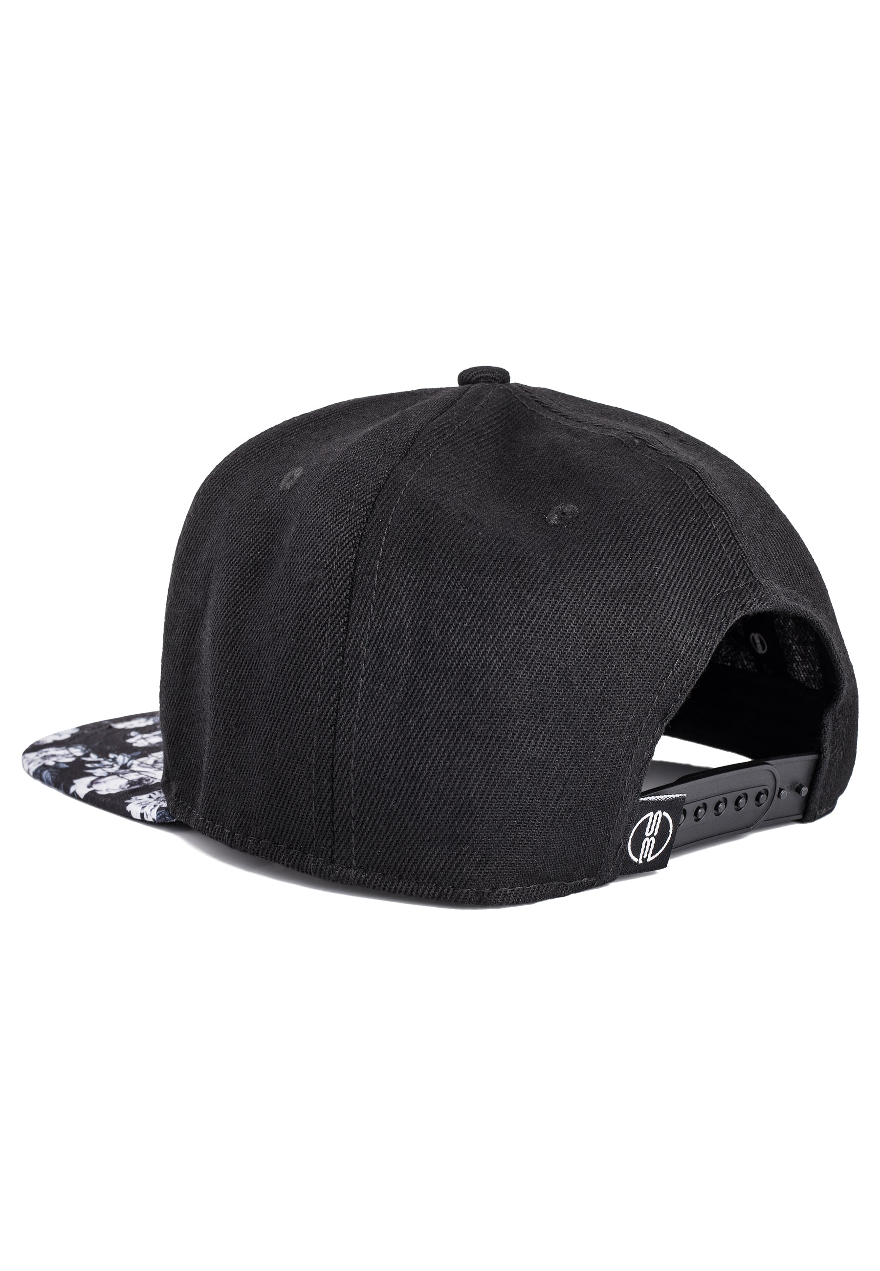 Blackskies-Black-Beauty-Floral-Snapback-Cap-Hat-White-Floral-Back-Strap