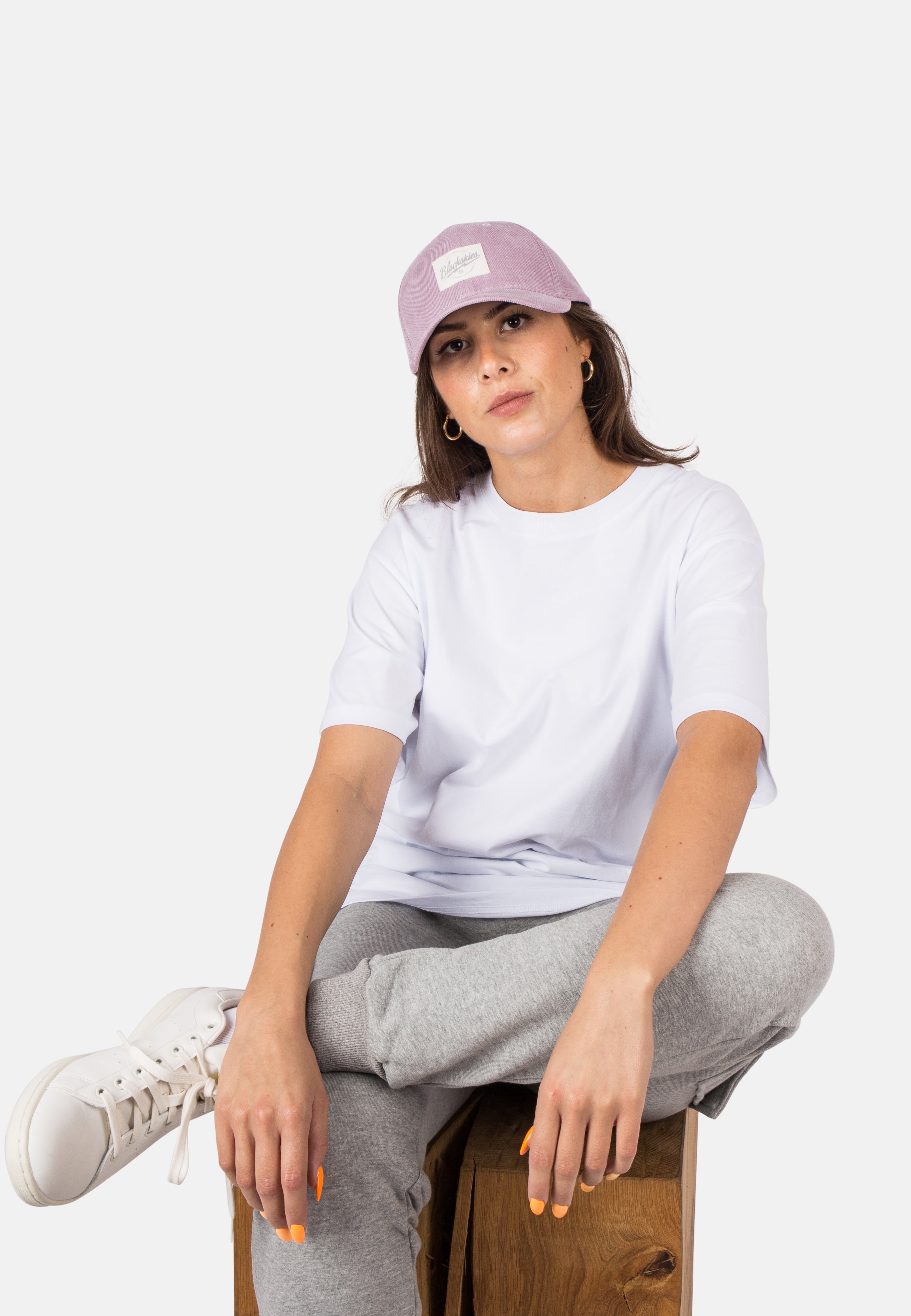Blackskies-Cord-Baseball-Cap-Dark-Lilac-Model