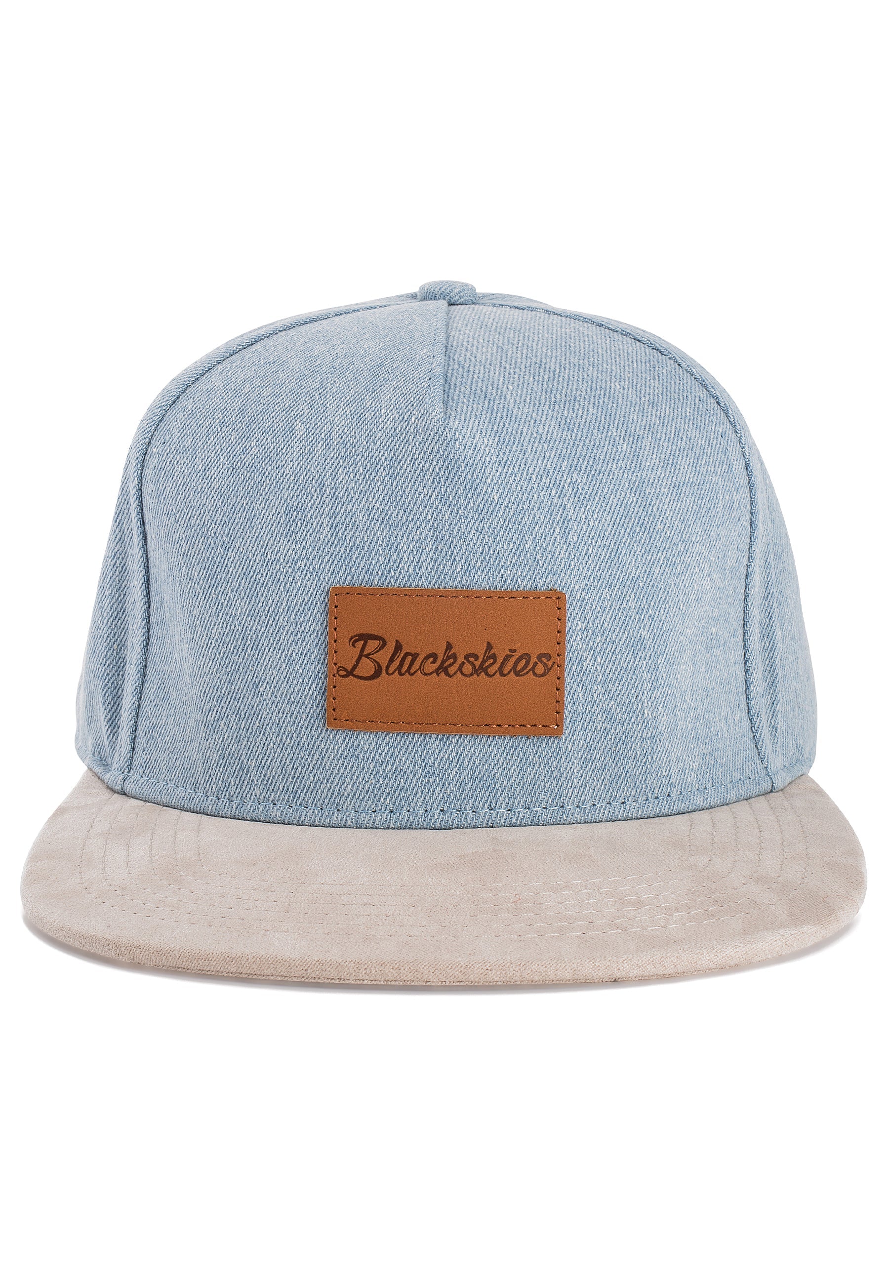 Blackskies-Denim-Beast-Snapback-Cap-Blue-Beige-Jeans-Baseball-Cap-Basecap-Front