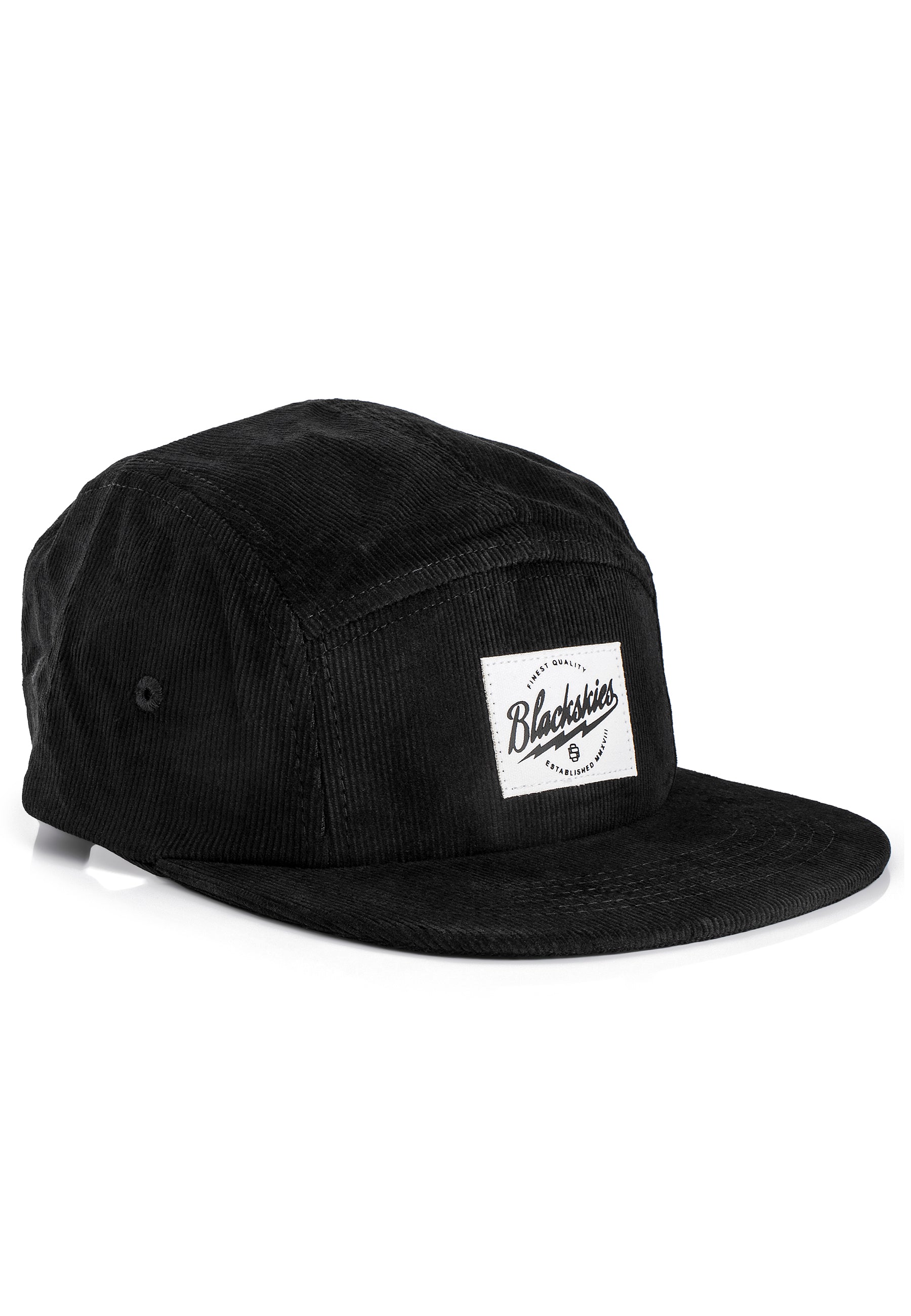 Blackskies-Ebony-5-Panel-Cap-Black-Cord-Hat-Strap-Baseball-Camp-Surf-Side