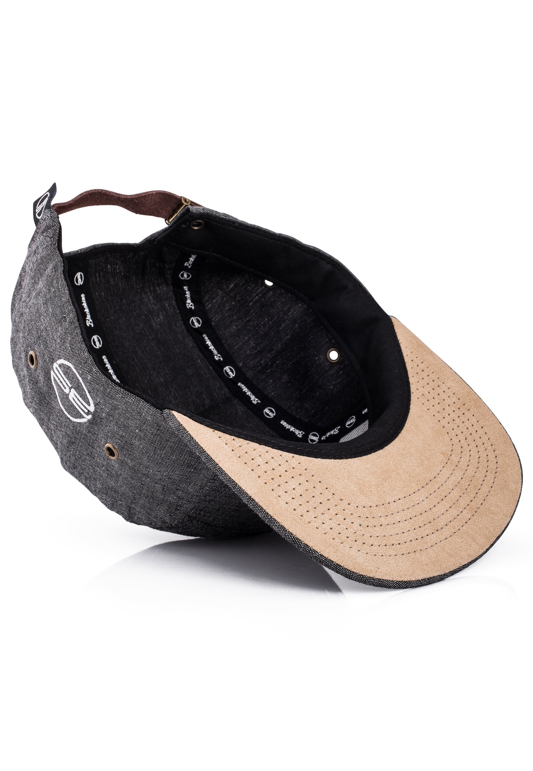 Blackskies-Eos-5-Panel-Hat-Denim-Black-suede-brim