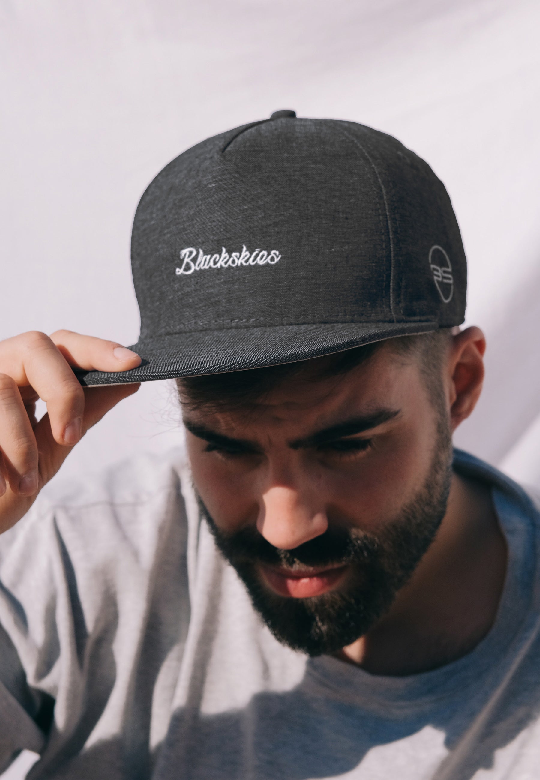 Blackskies-Eos-Vol-II-Snapback-Cap-Black-Suede-Denim-Jeans-Model