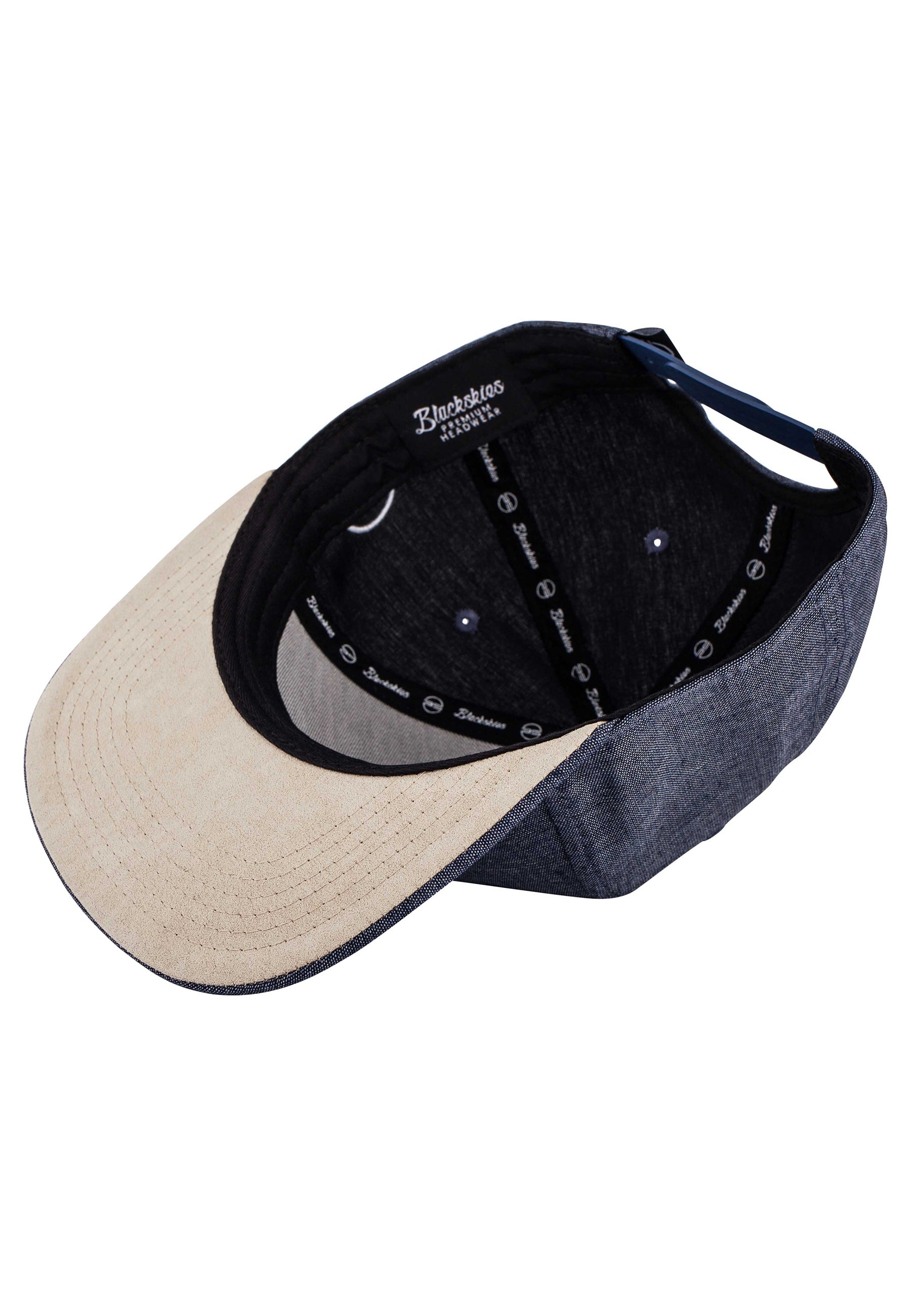 Blackskies-Eos-Vol-III-Snapback-Cap-Deepblue-Suede-Bottom