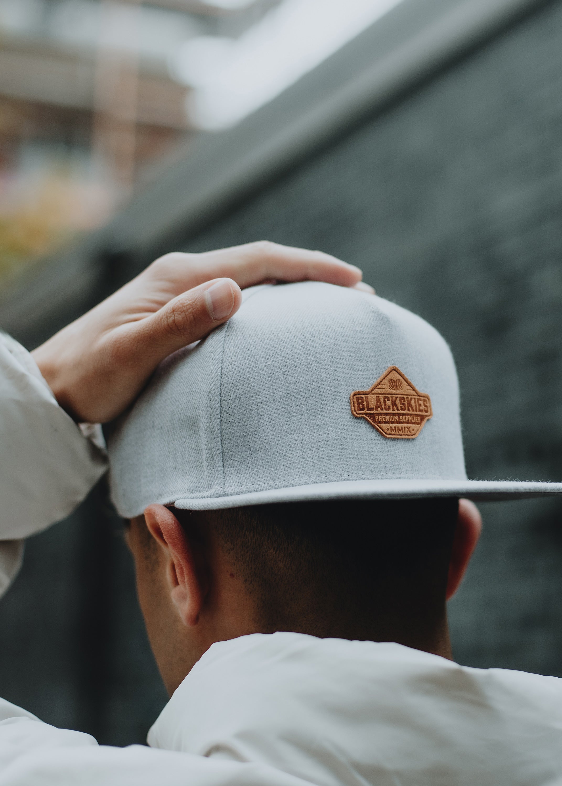 Blackskies-Essentials-Snapback-Cap-Grey-Grey-Darkgrey-Model-3