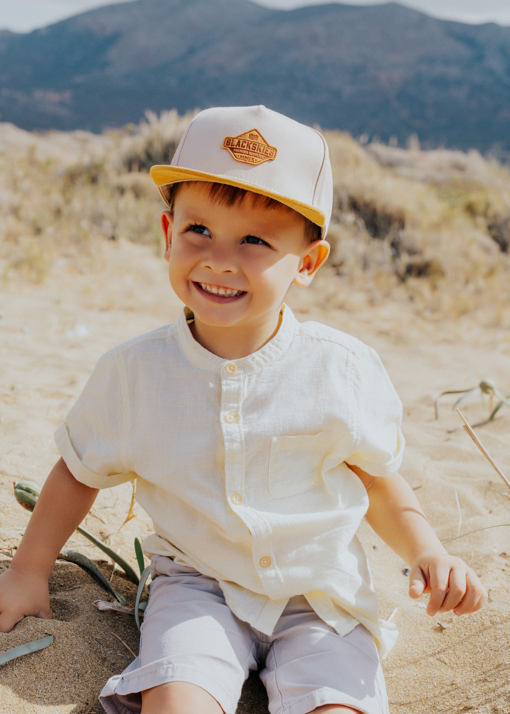 Blackskies-Essentials-Snapback-Cap-Kids-Beige-Brown-Brown-Model-5