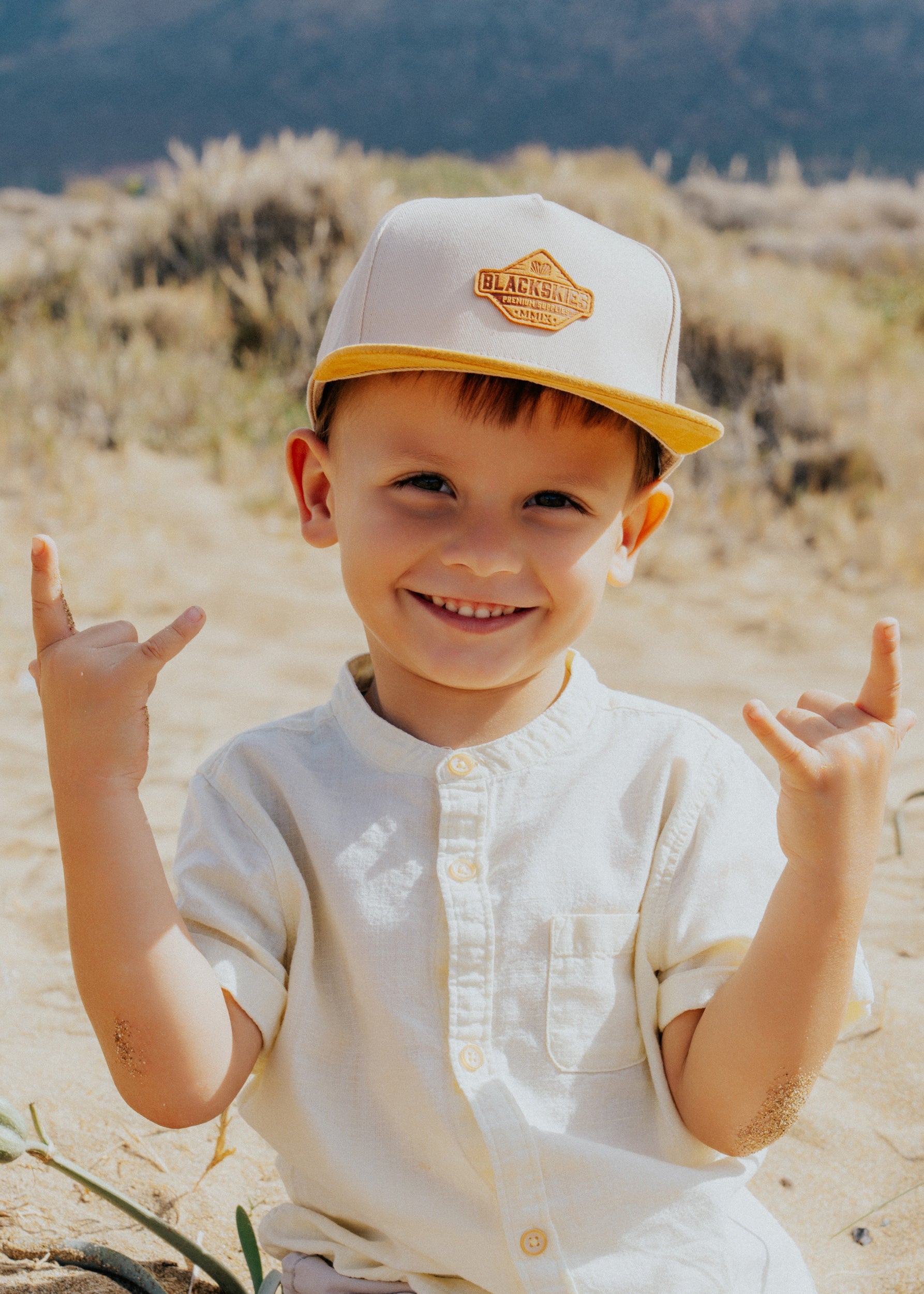 Blackskies-Essentials-Snapback-Cap-Kids-Beige-Brown-Brown-Model-6