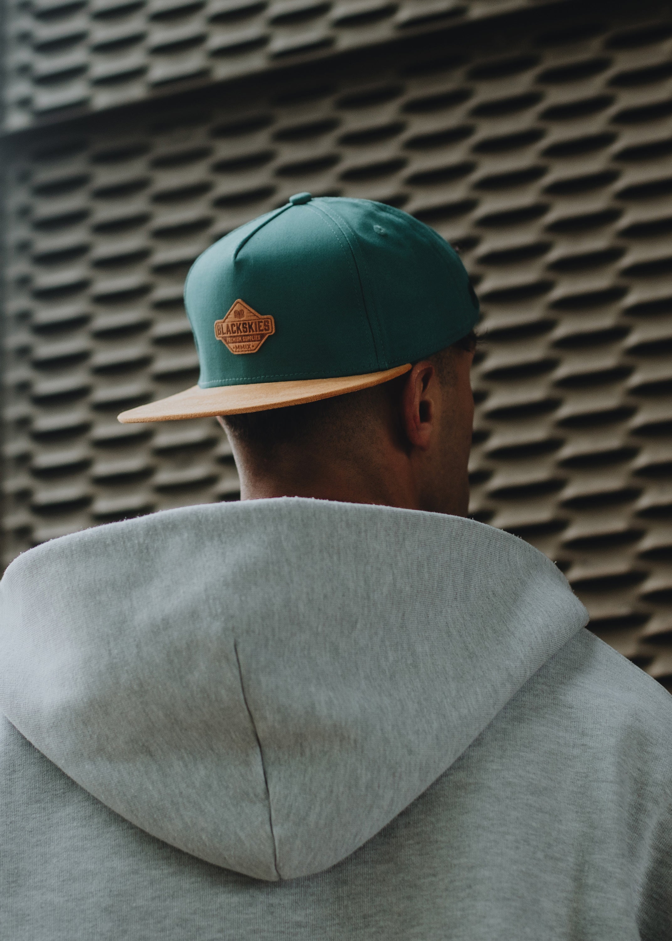 Blackskies-Essentials-Snapback-Cap-Tealgreen-Brown-Brown-Model-2