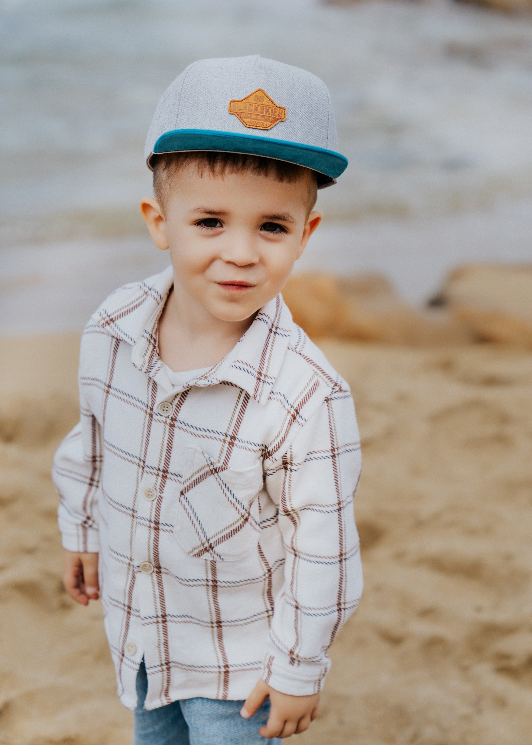 Blackskies-Essentials-Snapback-Kids-Cap-Grey-Light-blue-Light-blue-Model-2