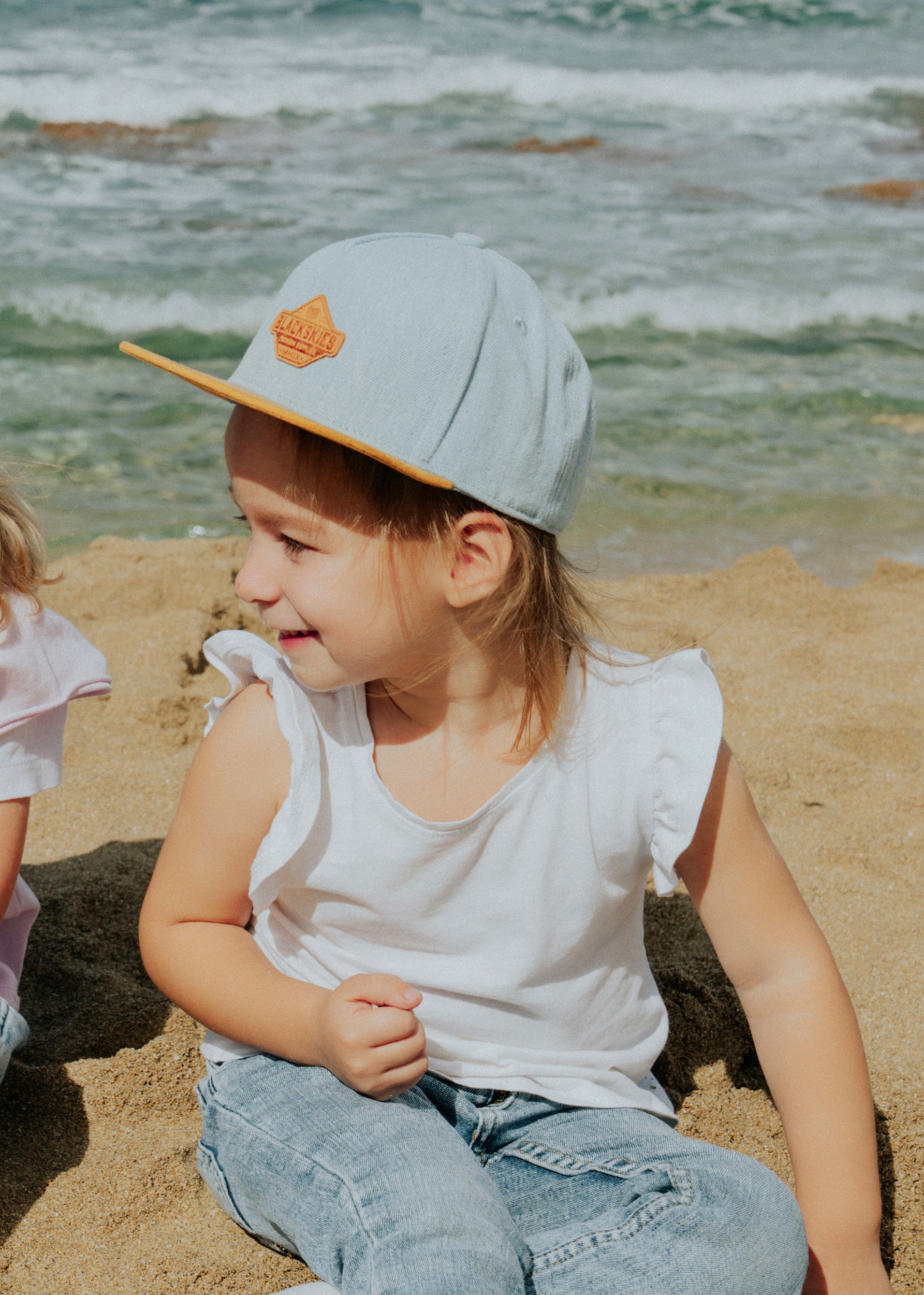 Blackskies-Essentials-Snapback-Kids-Cap-Light-blue-Brown-Brown-Model-4