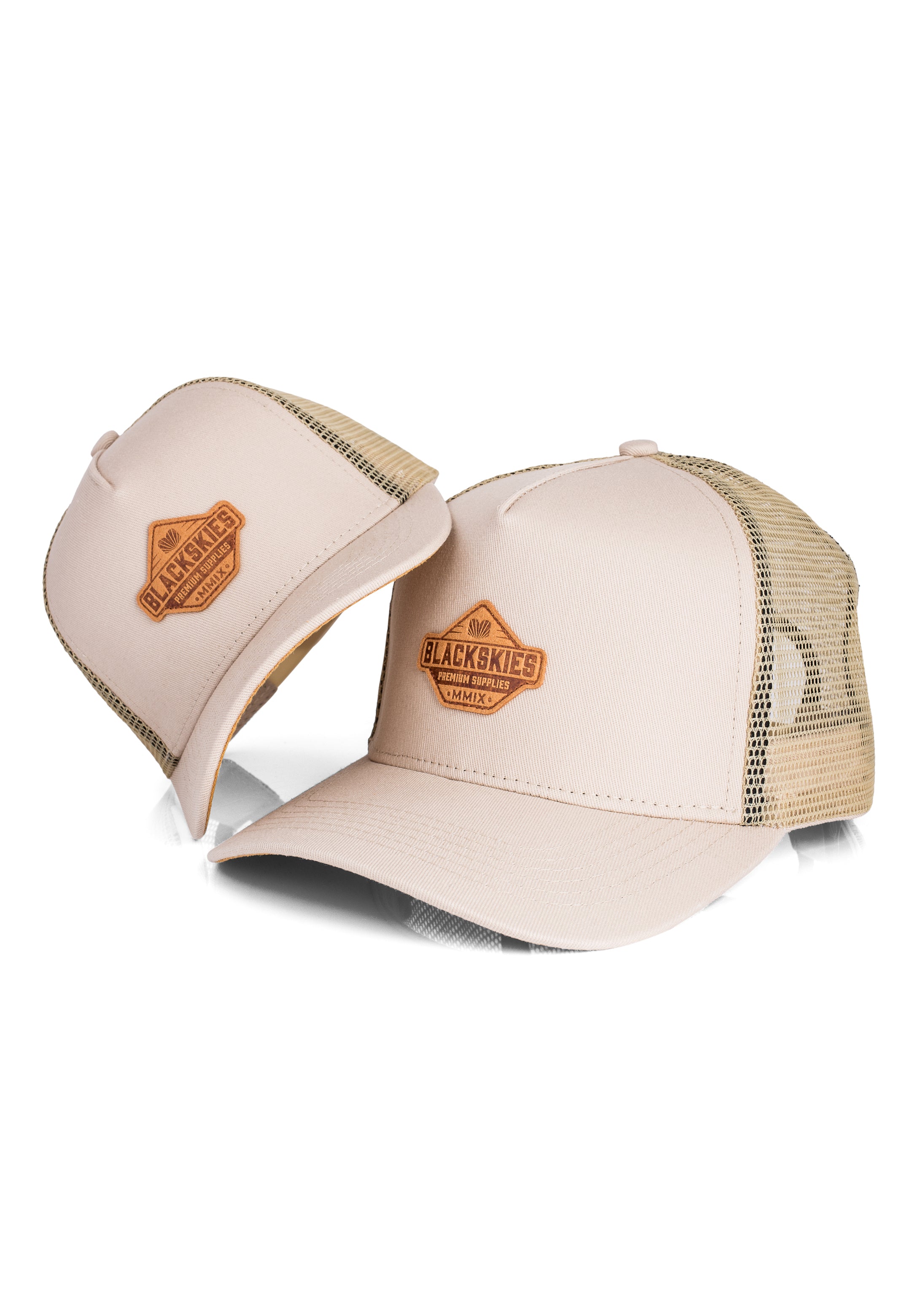 Blackskies-Essentials-Trucker-Cap-Beige-Brown-Brown-Kids-Parent-2er-Set