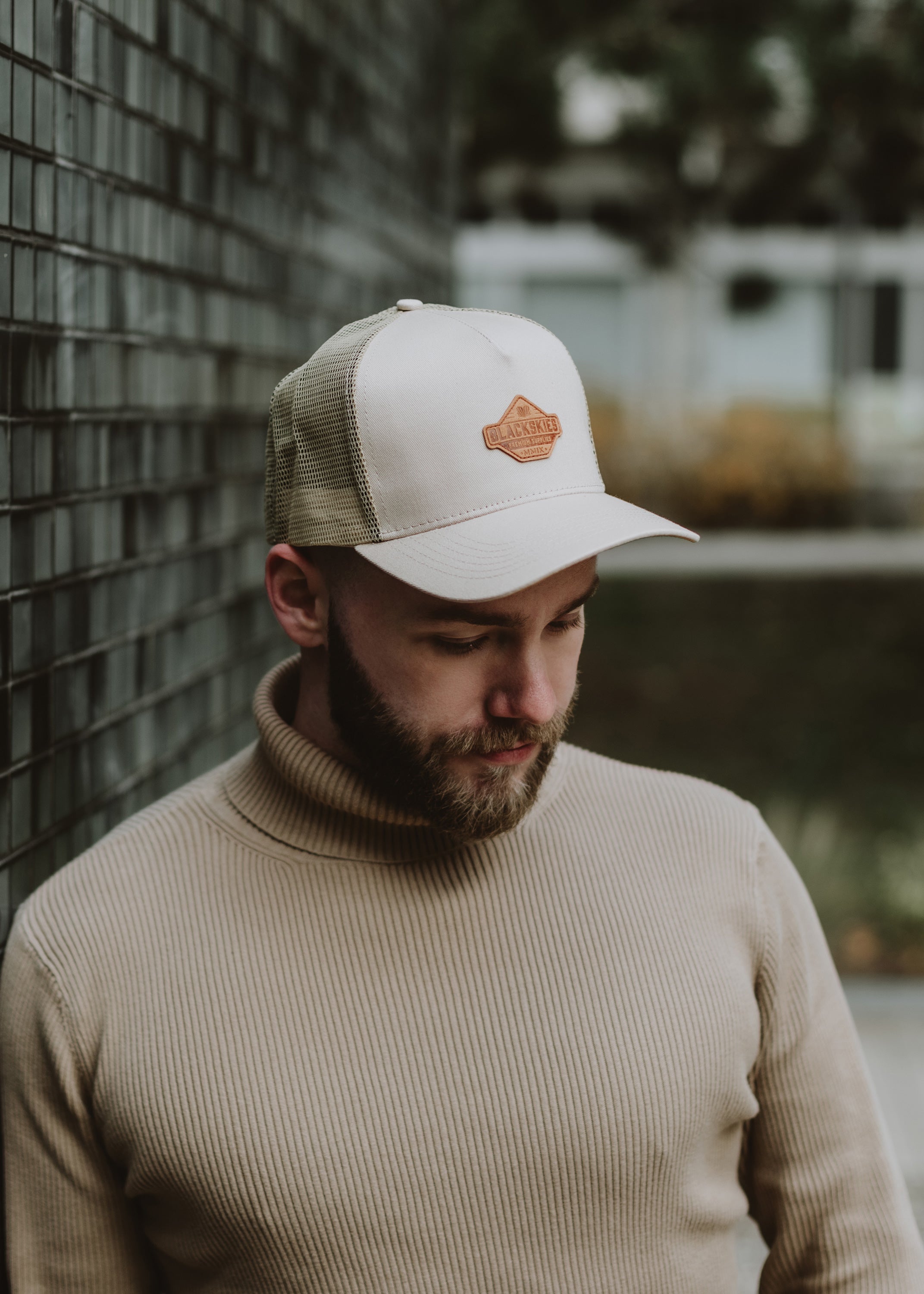 Blackskies-Essentials-Trucker-Cap-Beige-Brown-Brown-Model-2