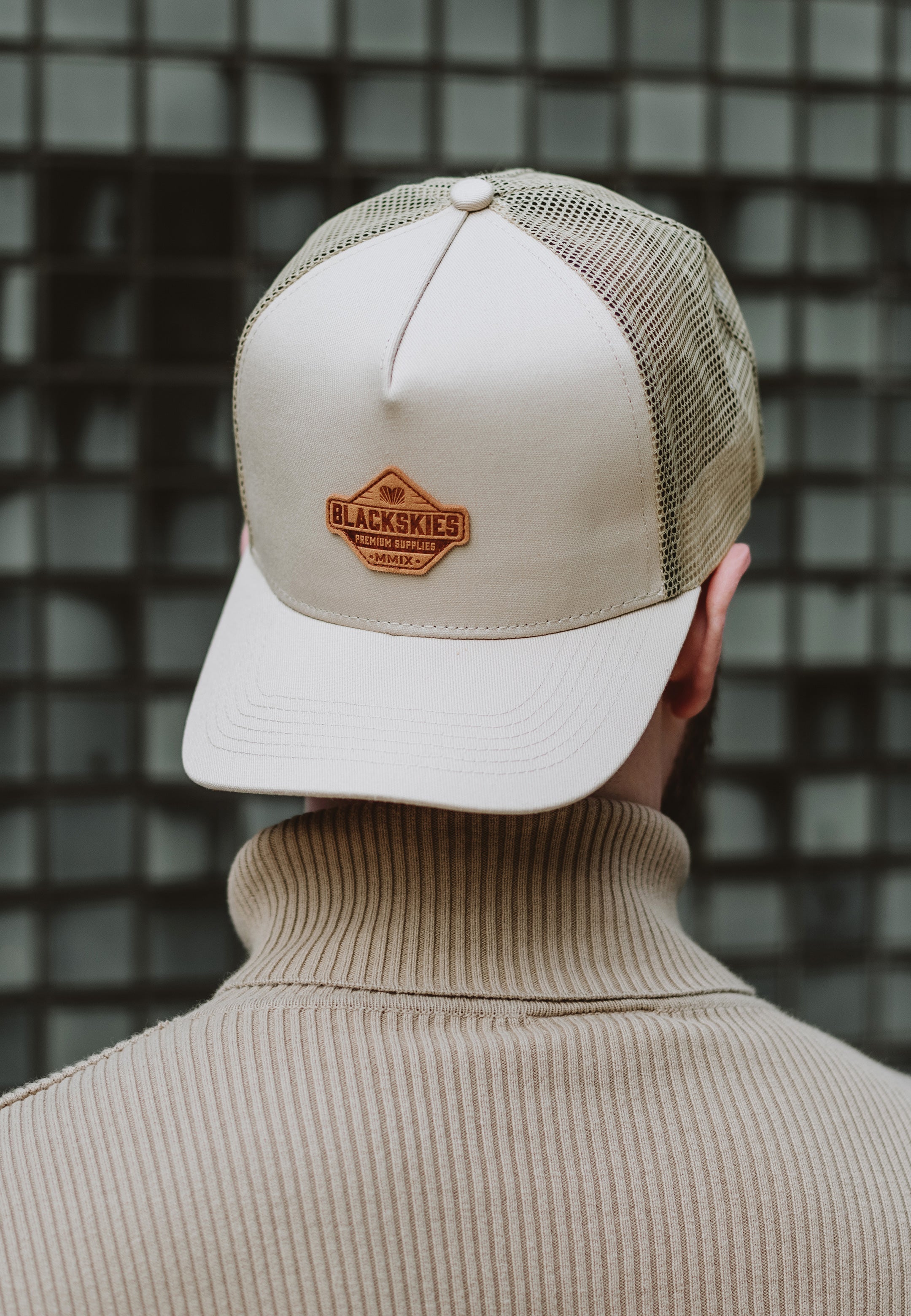 Blackskies-Essentials-Trucker-Cap-Beige-Brown-Brown-Model