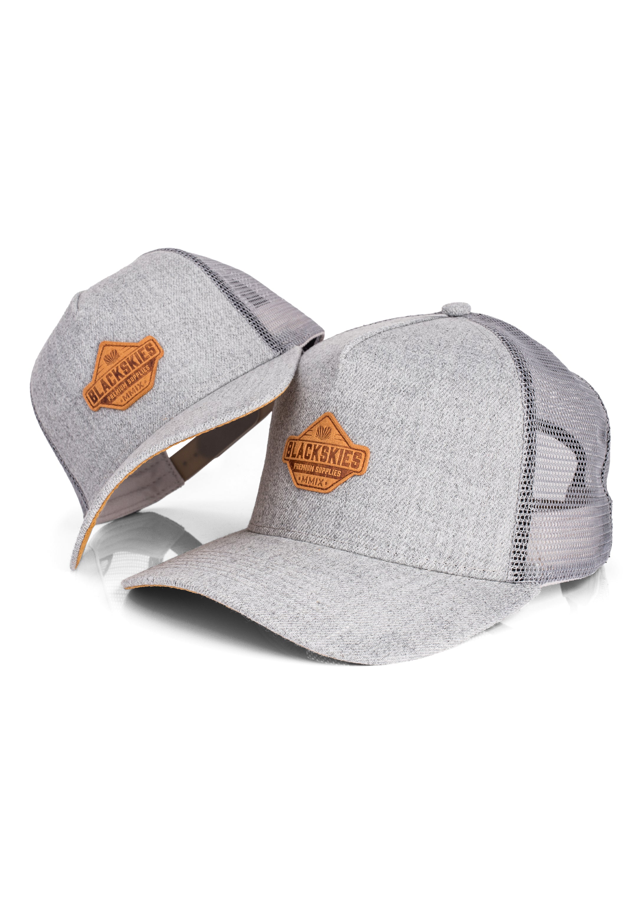 Blackskies-Essentials-Trucker-Cap-Grey-Grey-Brown-Kids-Parent-2er-Set