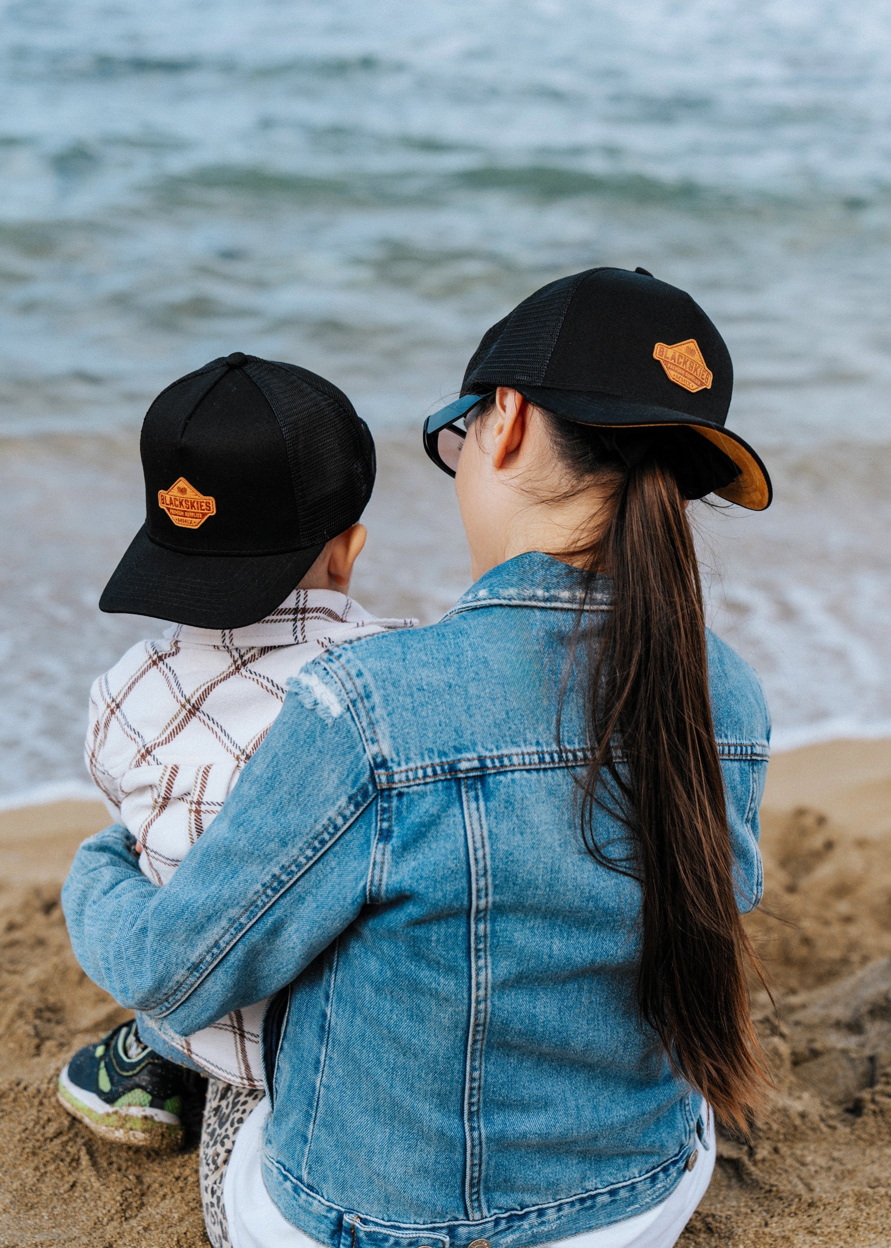 Blackskies-Essentials-Trucker-Cap-Kids-Black-Brown-Model