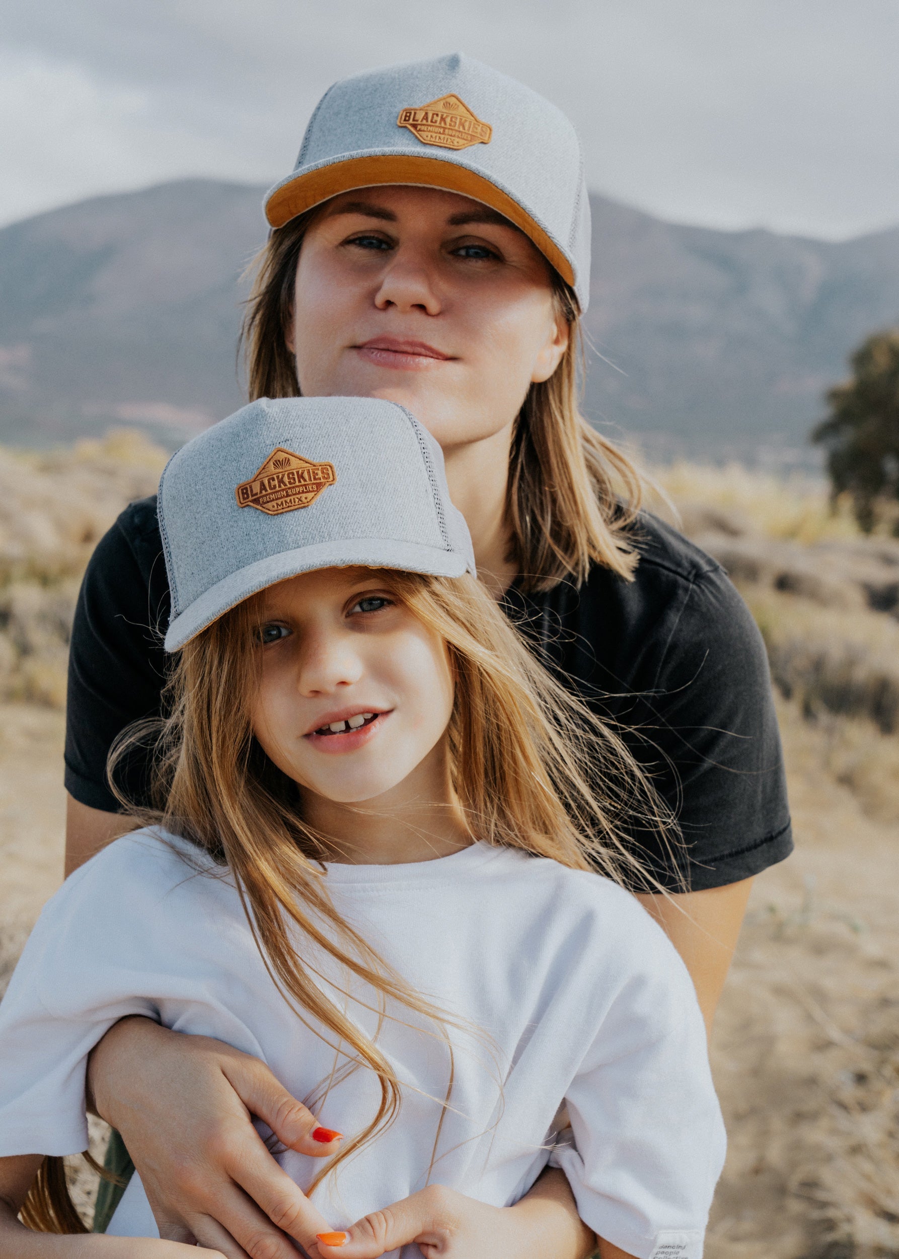 Blackskies-Essentials-Trucker-Cap-Kids-Grey-Grey-Brown-Model-3